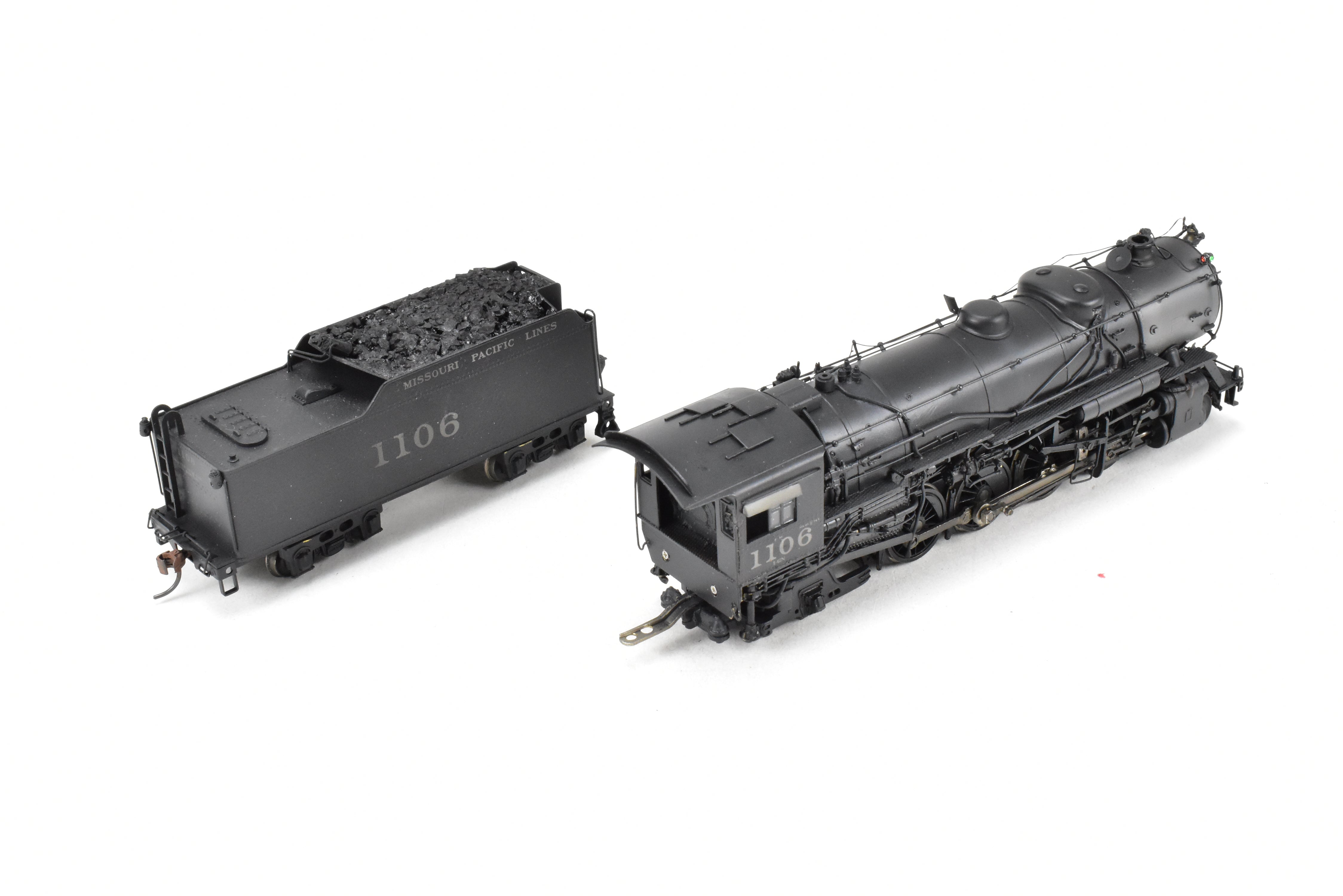 HO Scale Brass Hallmark Models Missouri Pacific Steam Locomotive: 1400 Class 2-8-2 Modified to 1100 Class with Brand - New Tender CP No. 1106