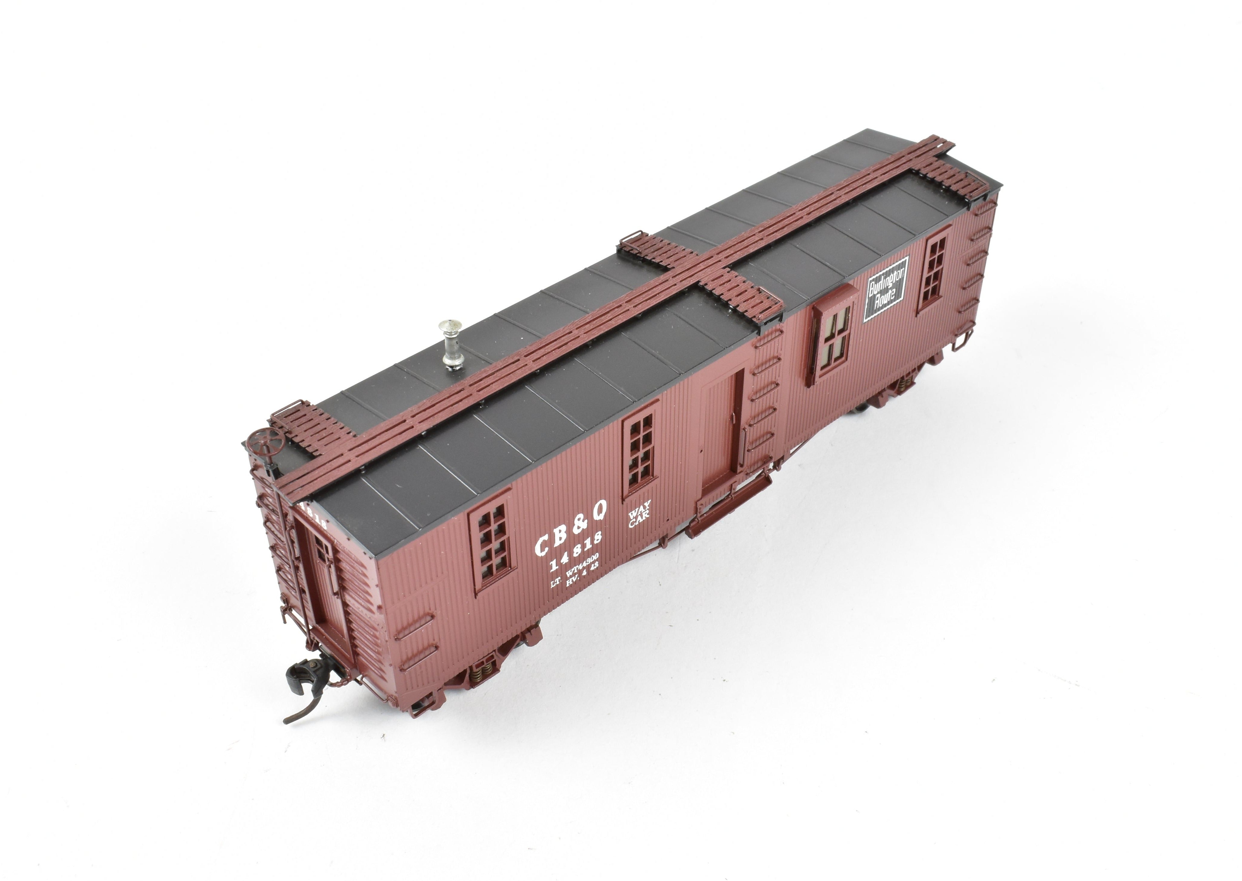 High - Quality HO Scale Brass Model Railway Classics CB&Q - Burlington Route War Emergency Waycar with Factory Painting and REBOXX Design