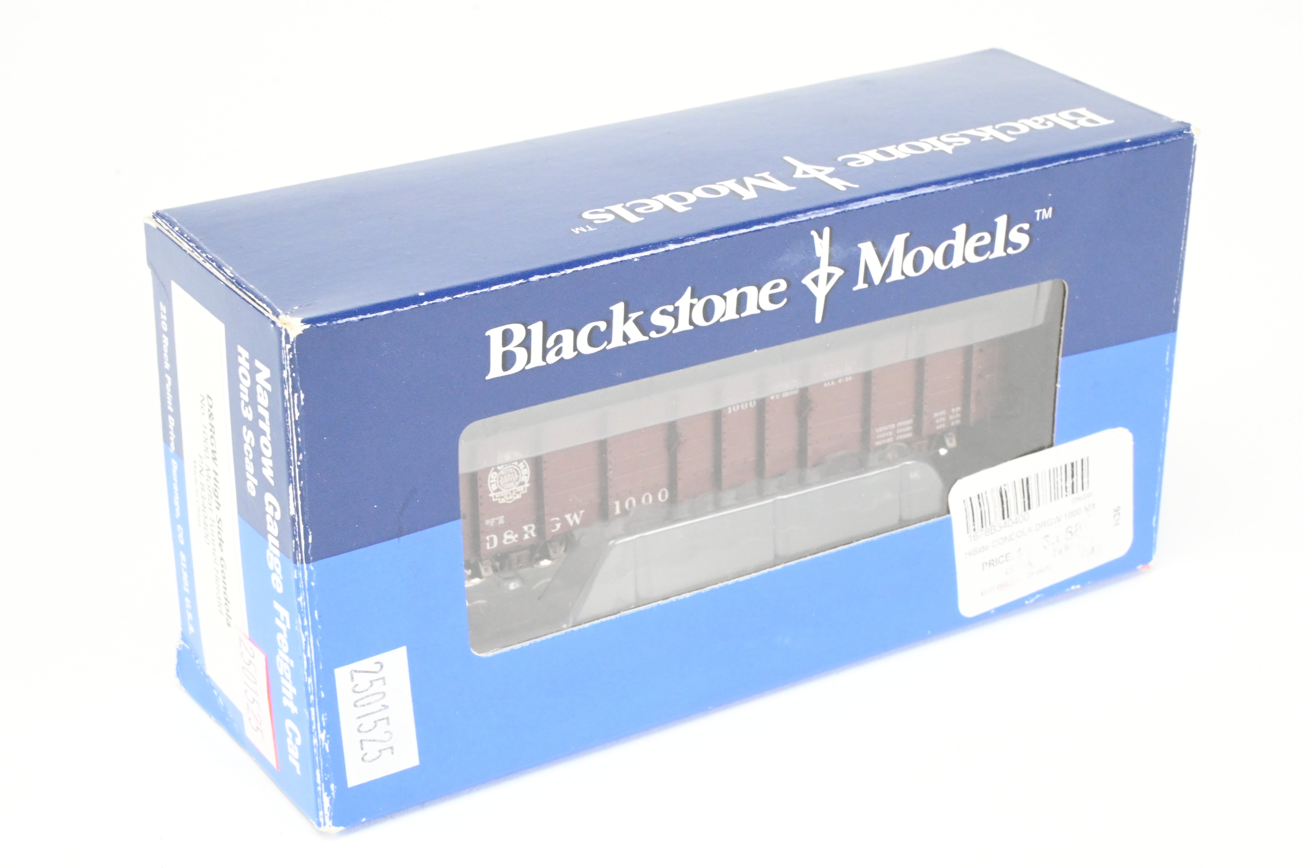 HOn3 Scale Blackstone Models D&RGW - Denver & Rio Grande Western High Side Gondola Model with Moffat Tunnel Herald No. 1000 and Missing Brake Wheel for Model Train Enthusiasts