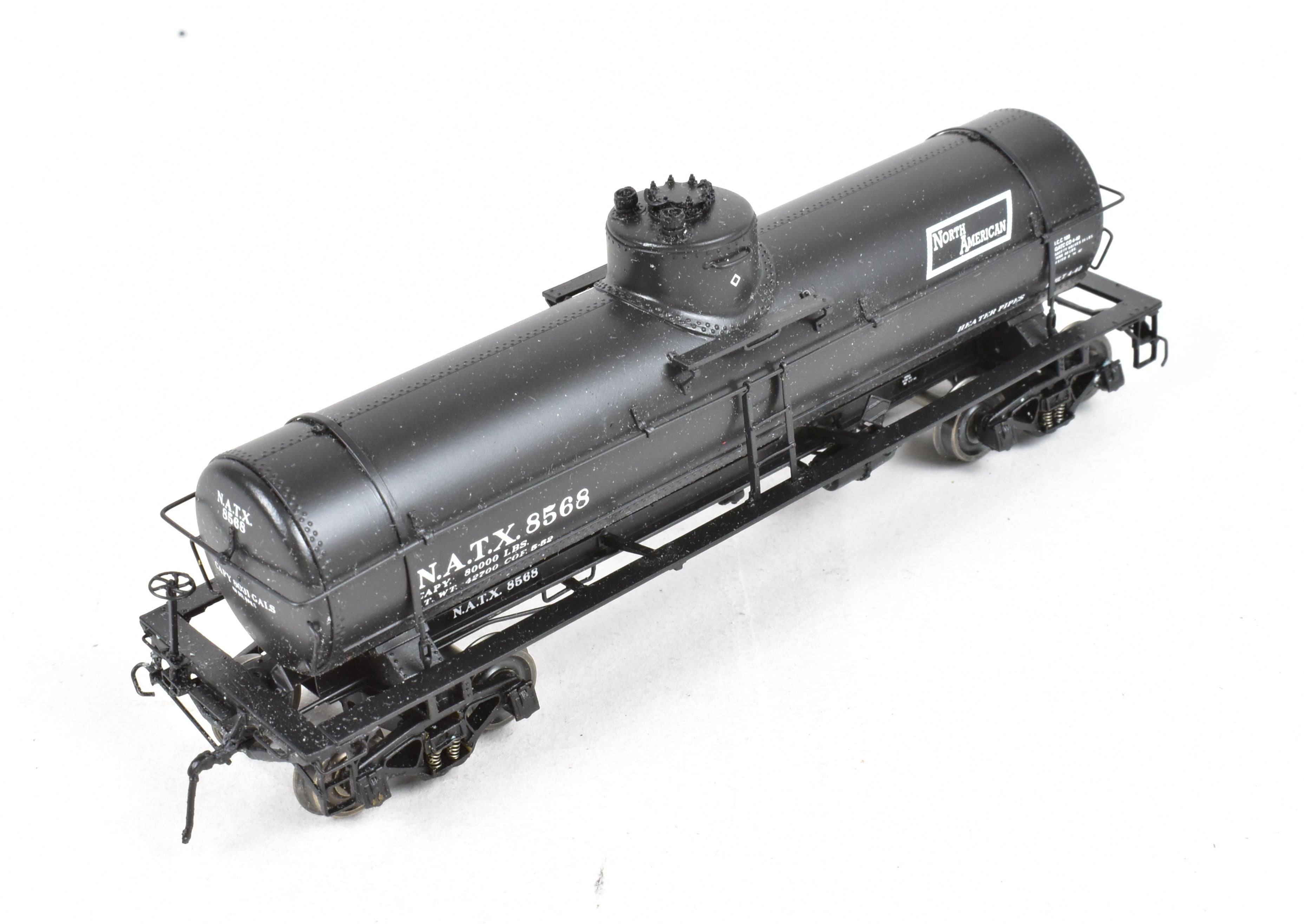 HO Scale Brass W. A. Drake/Red Caboose North American Tank Car - 8,000 Gallon Freight Tank Model