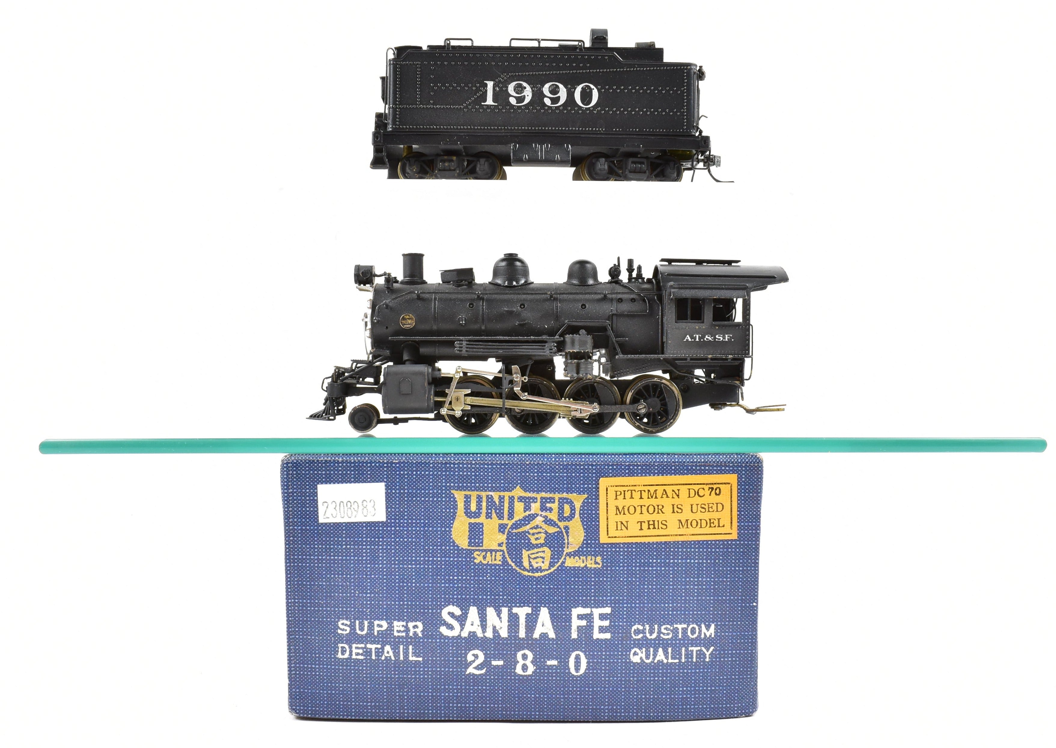 HO Brass PFM - United ATSF Santa Fe 2-8-0 Custom Painted with Can Motor & NWSL Gearbox Upgrade