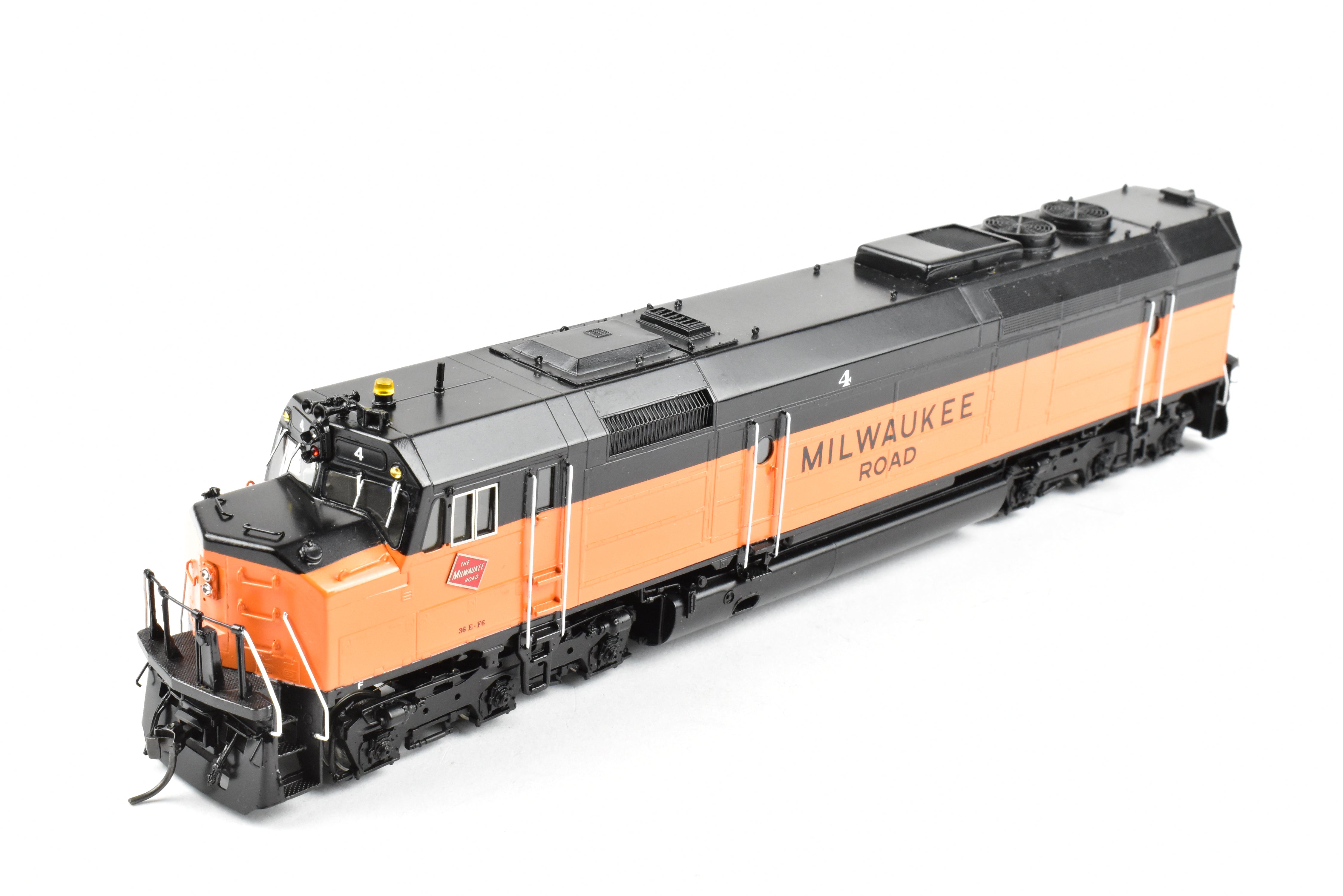 HO Scale Brass Freight Train Model - Overland Models Inc. Milwaukee Road EMD FP45 Freight Version from 1970 Era, Number 4 with DCC Function
