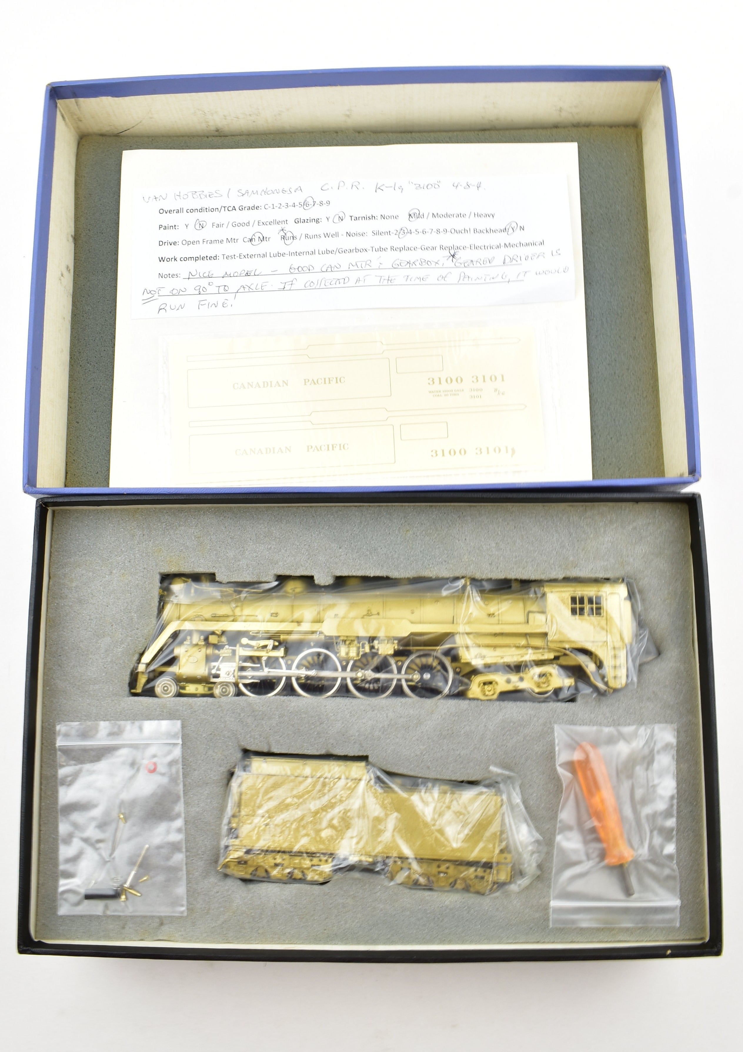 HO Scale Brass Model Train - Van Hobbies CPR Canadian Pacific Railway 3100 K - 1a 4 - 8 - 4 Steam Locomotive (As - Is Condition)