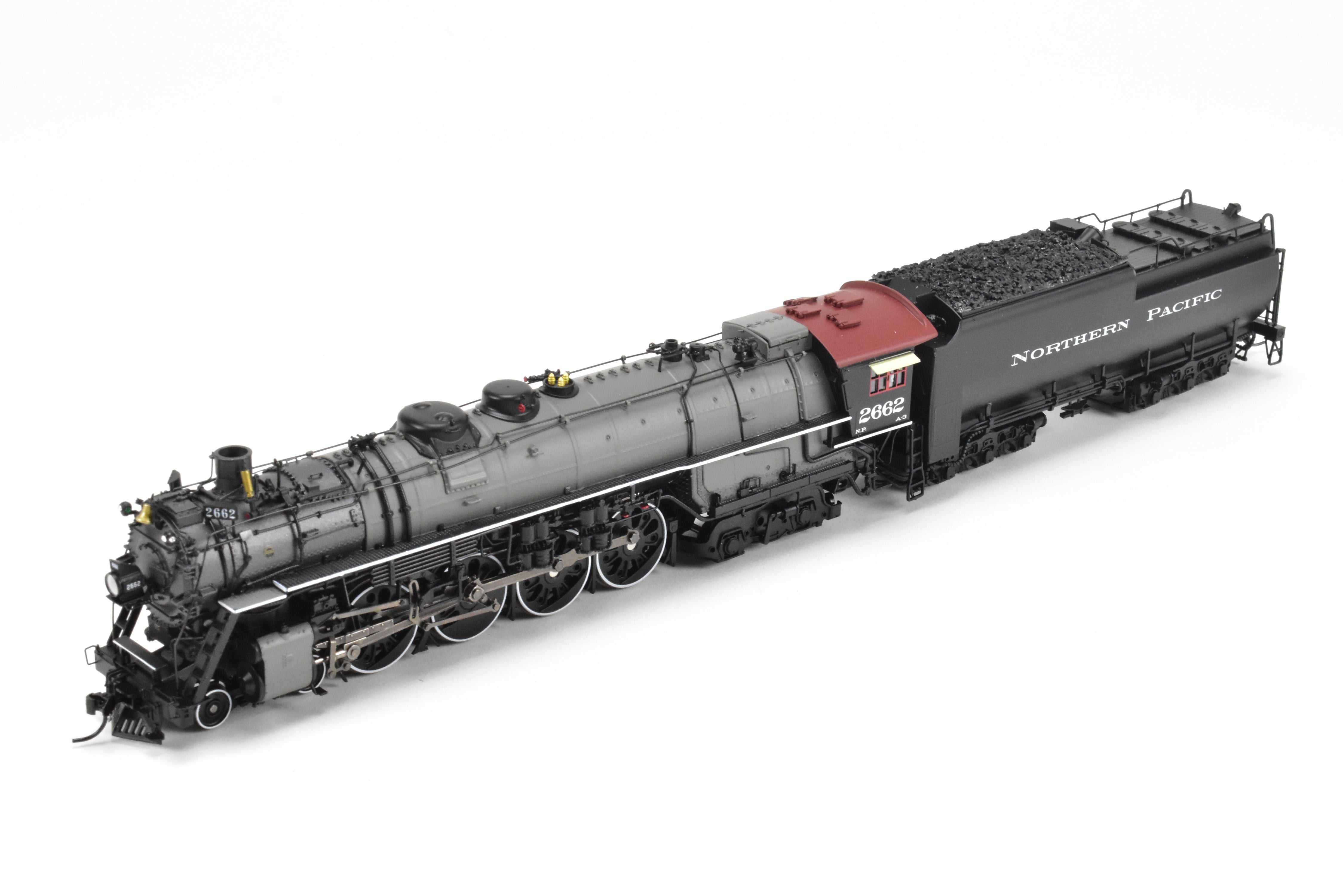 HO Scale Model Train - Broadway Limited Imports Brass Hybrid Series Northern Pacific A - 3 4 - 8 - 4 FP Locomotive with Gray Boiler (Post 1947) and Smoke, Featuring Paragon 4 Sound for DC and DCC Operation