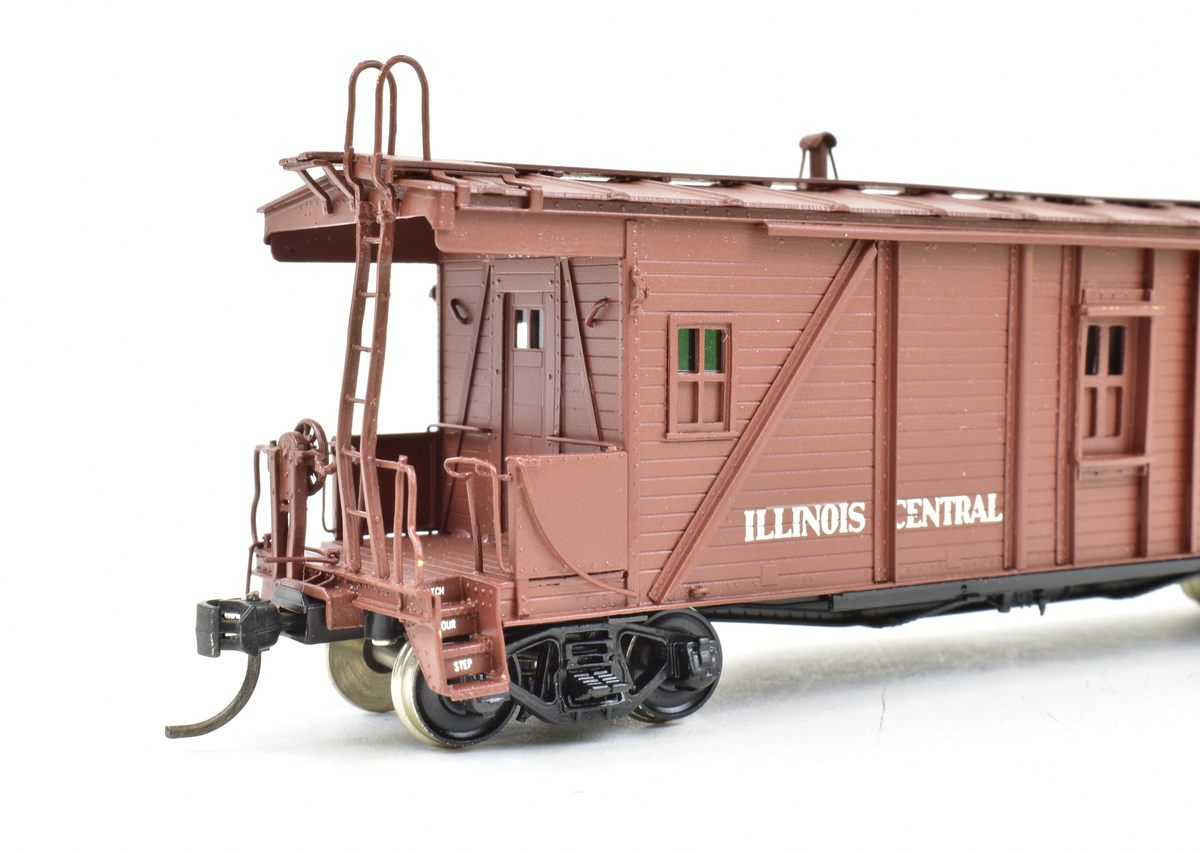 HO Scale Brass OMI Illinois Central OSB Wood Caboose, Professionally Painted