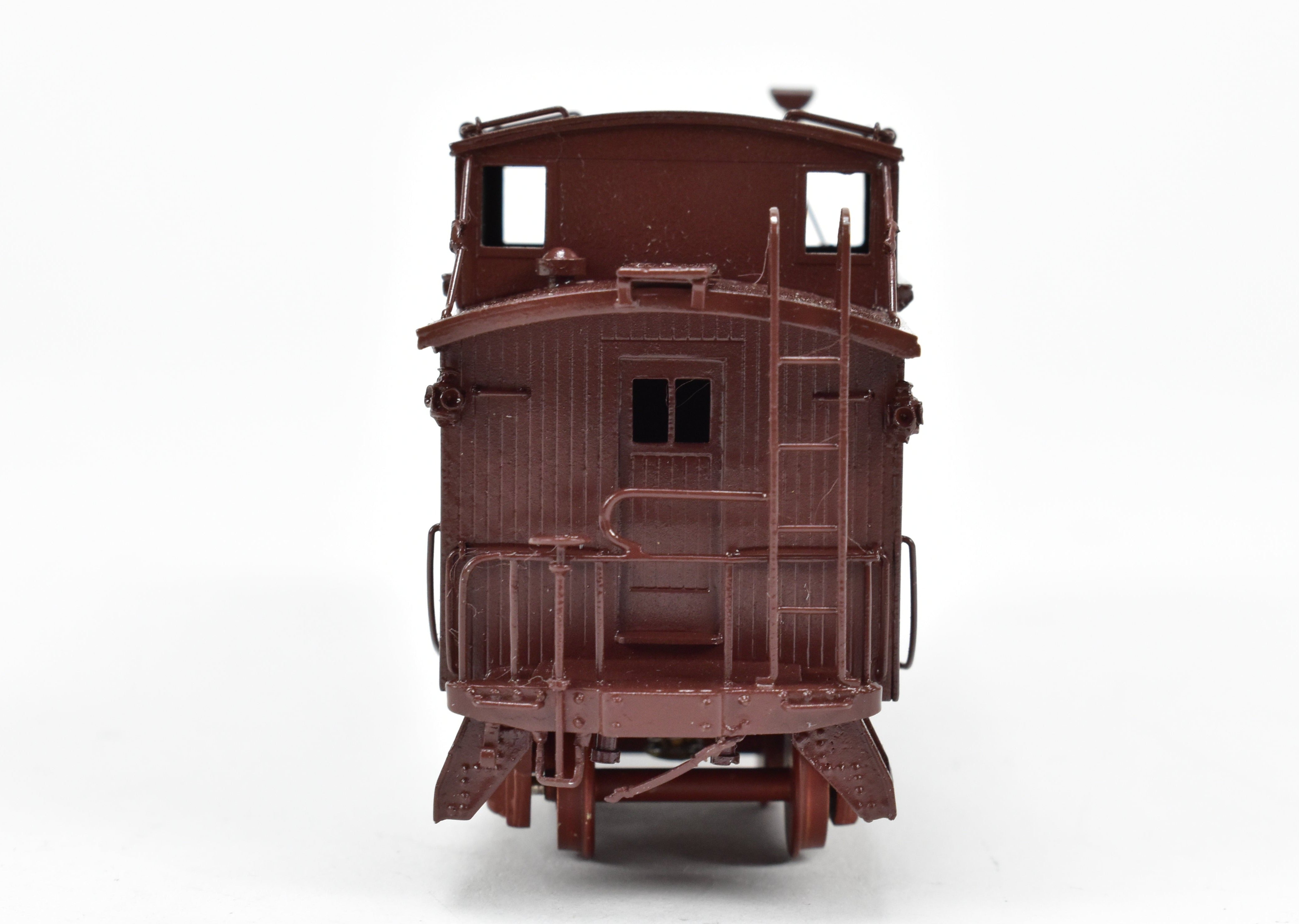 HO Scale Brass Model of Oriental Limited CB&Q - Burlington Route NE-9 Wood Caboose with No Lettering on Car Body