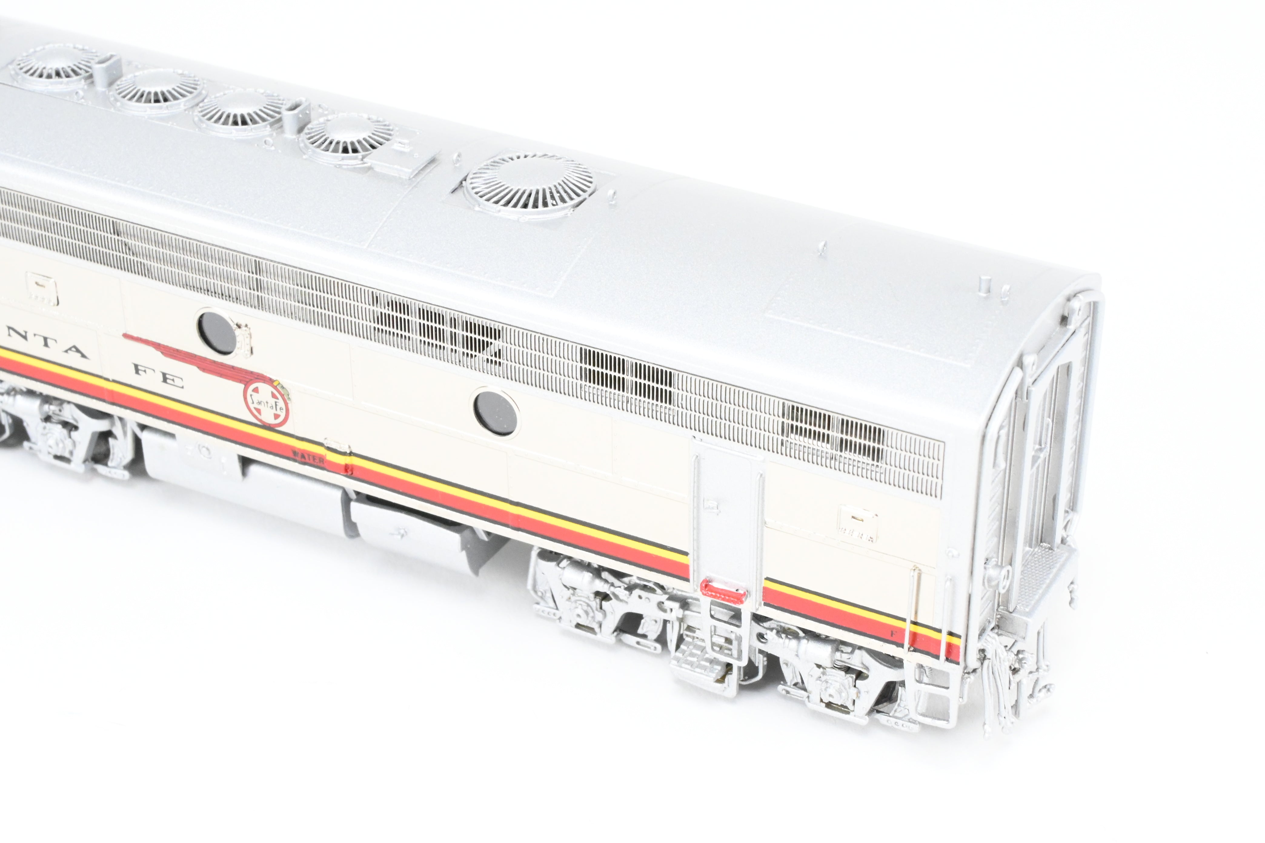 HO Scale Brass Model Train Set - Overland Models Inc. ATSF - Santa Fe EMD F7 A - B - B - A Set #1 (1950's Era FP) with Cars #42L, 42A, 42B, 42C