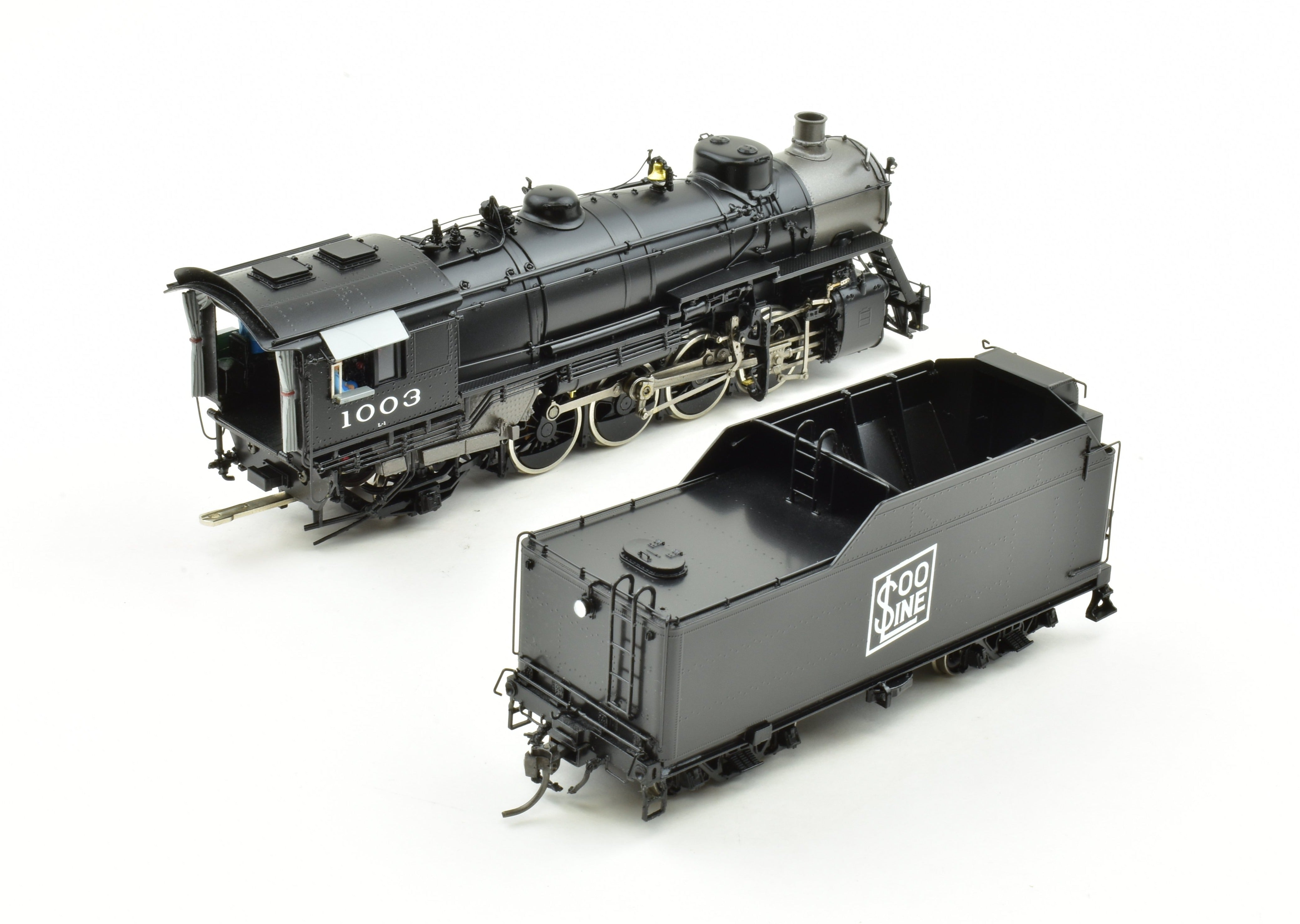 HO Scale Brass Division Point Soo Line Mikado 2-8-2 Locomotive Model #1003 from the 1940s Era