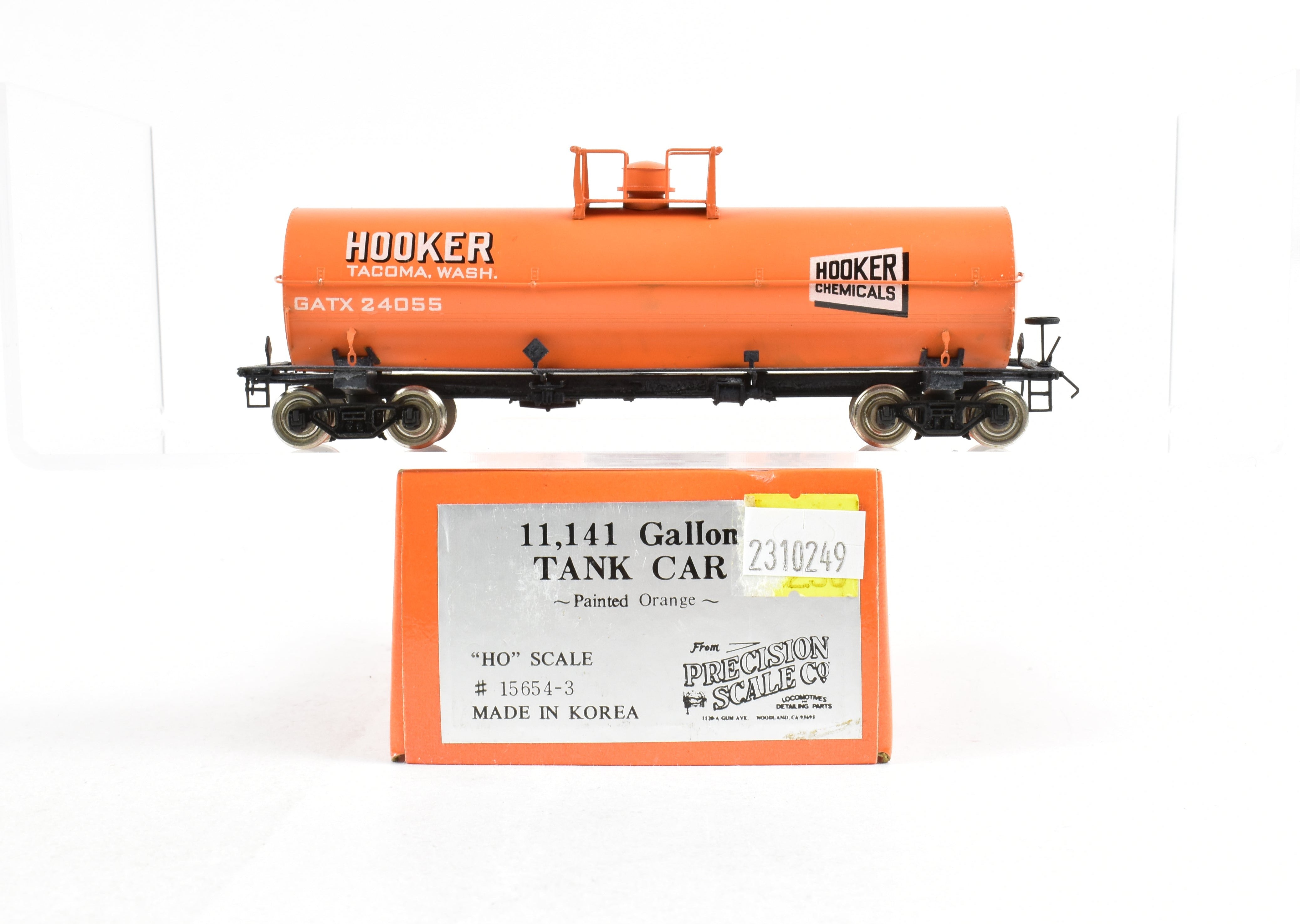 HO Brass PSC Precision 11,141 Gallon Orange Hooker Chemicals Tank Car