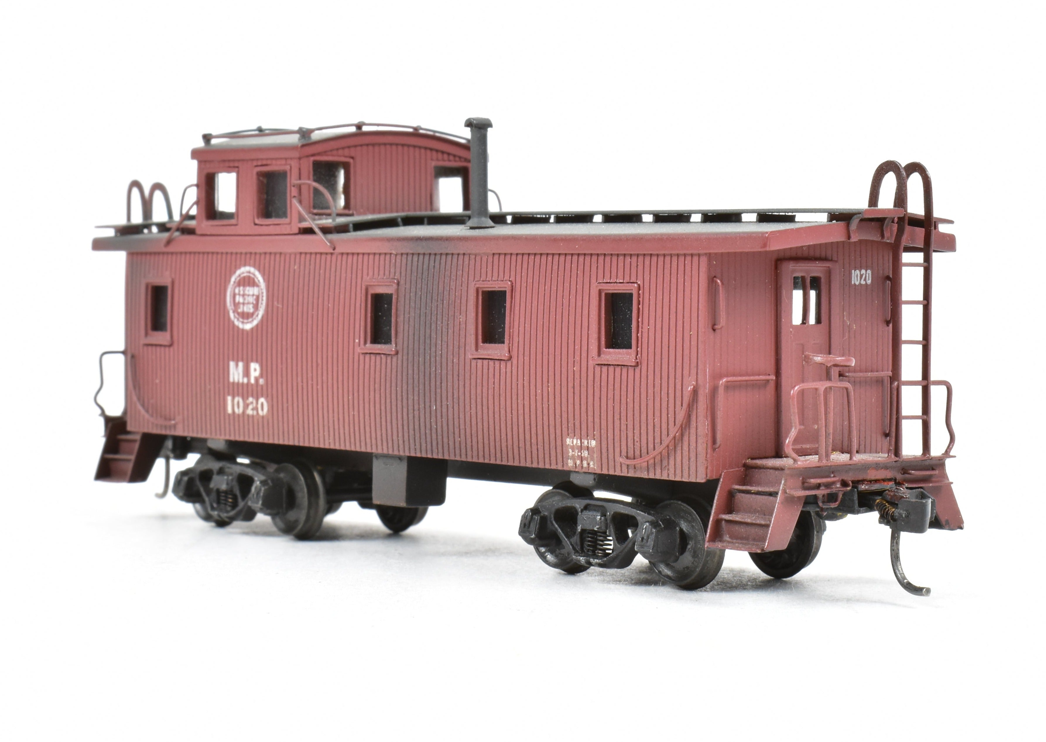 Hallmark Models HO Brass Missouri Pacific Wood Sheathed Caboose No. 1020, Painted