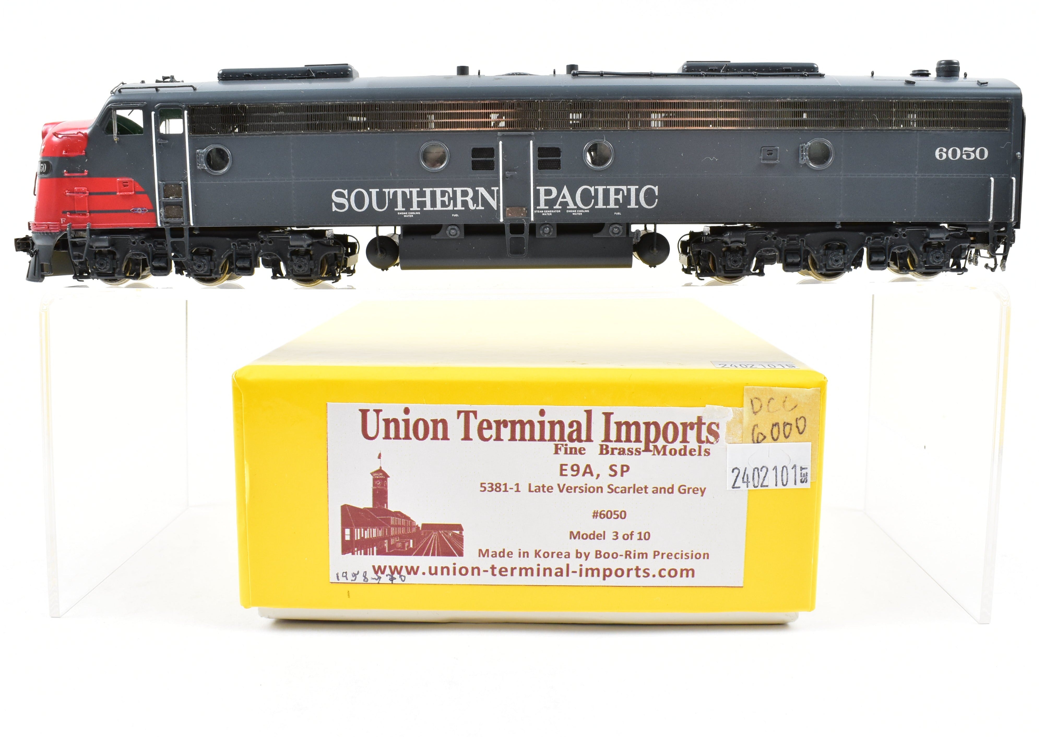 HO Scale Brass Union Terminal Imports (UTI) Southern Pacific EMD E9A FP Locomotive Model No. 6050 with DCC Decoder
