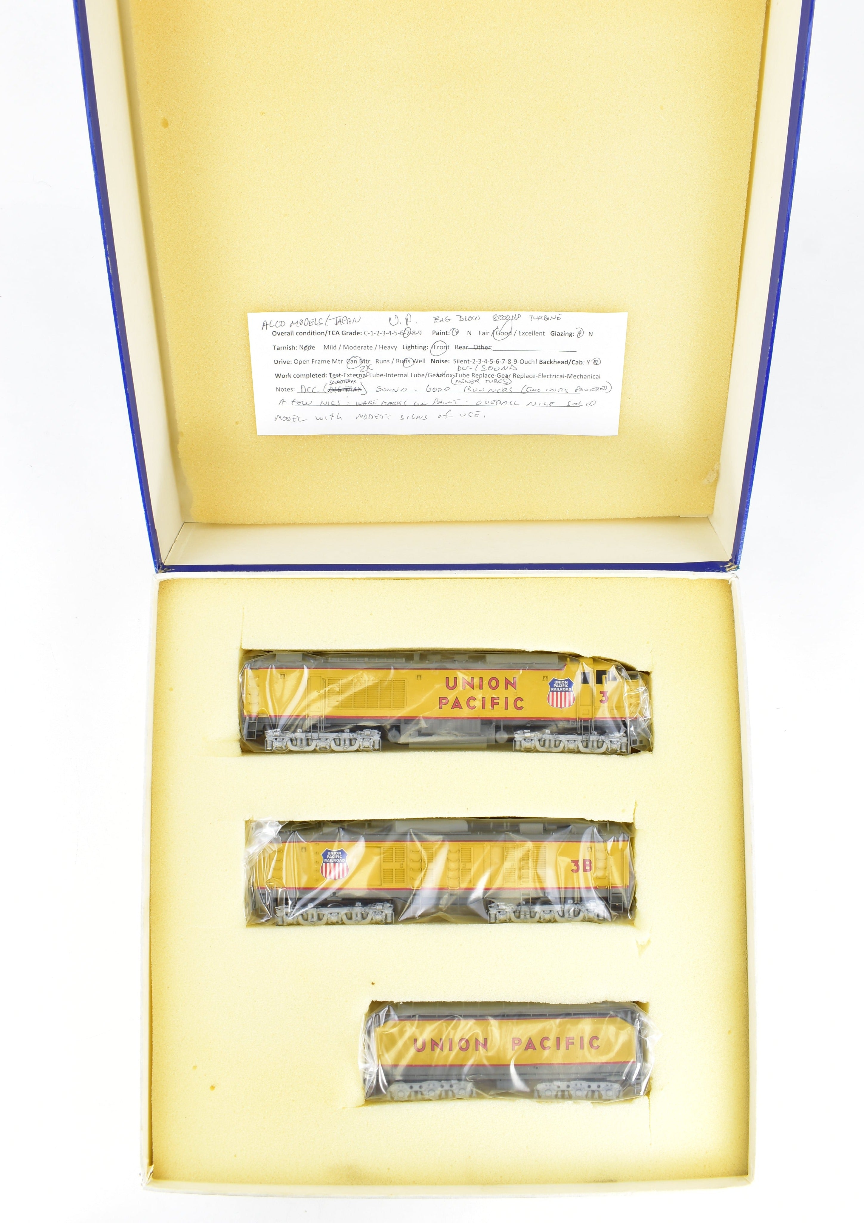 HO Scale Brass ALCO Union Pacific 3-Unit Gas Turbine Electric Model Train - Big Blow Variant with Custom Paint, DCC & Tsunami Sound