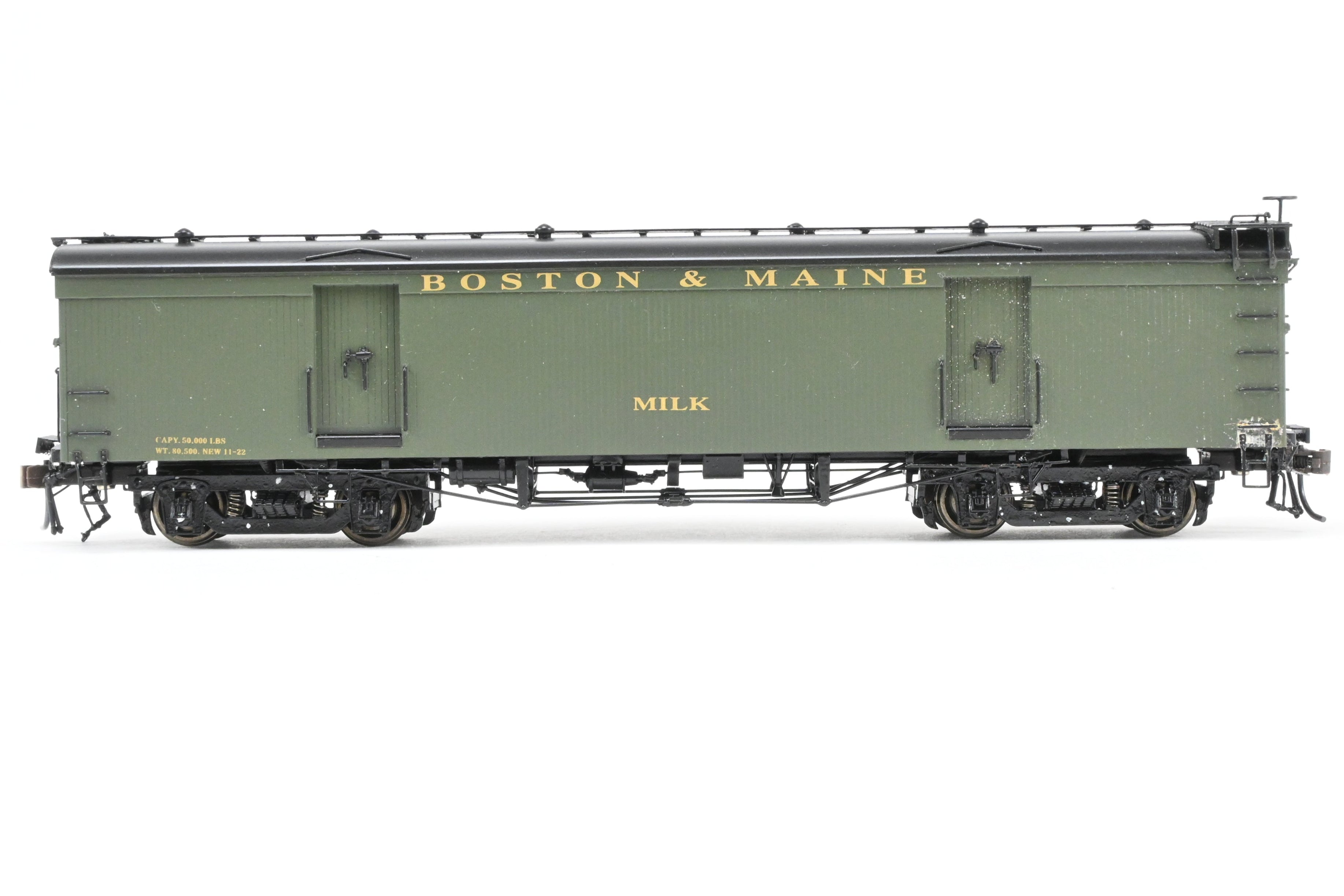 HO Scale Brass Model Railworks B&M - Boston & Maine 4-Door Wood Milk Car 1600 Series Ice Cooled Freight Product