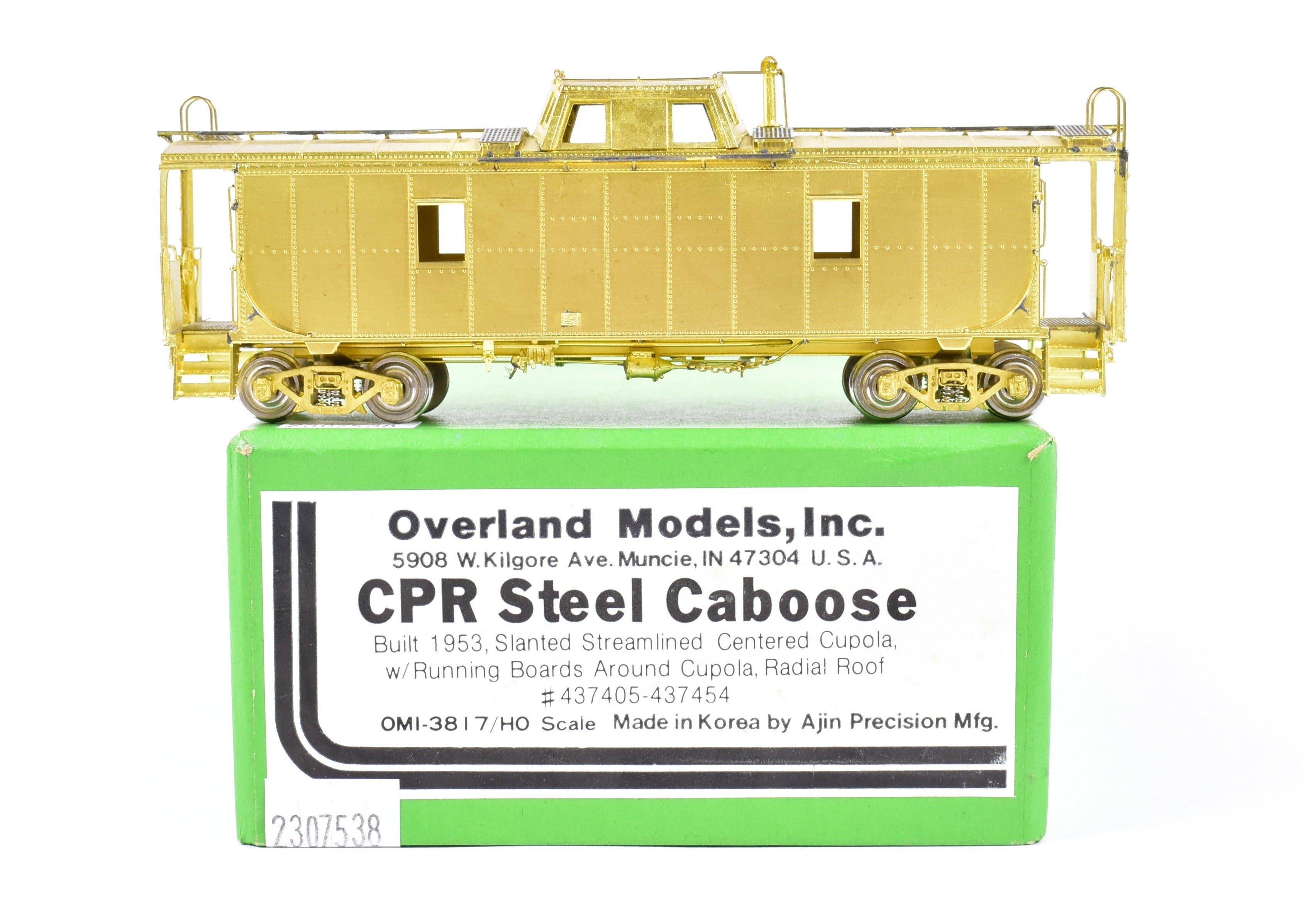 HO Scale Brass Canadian Pacific Steel Streamlined Centered Cupola Caboose Model by Overland Models, Inc. (OMI)