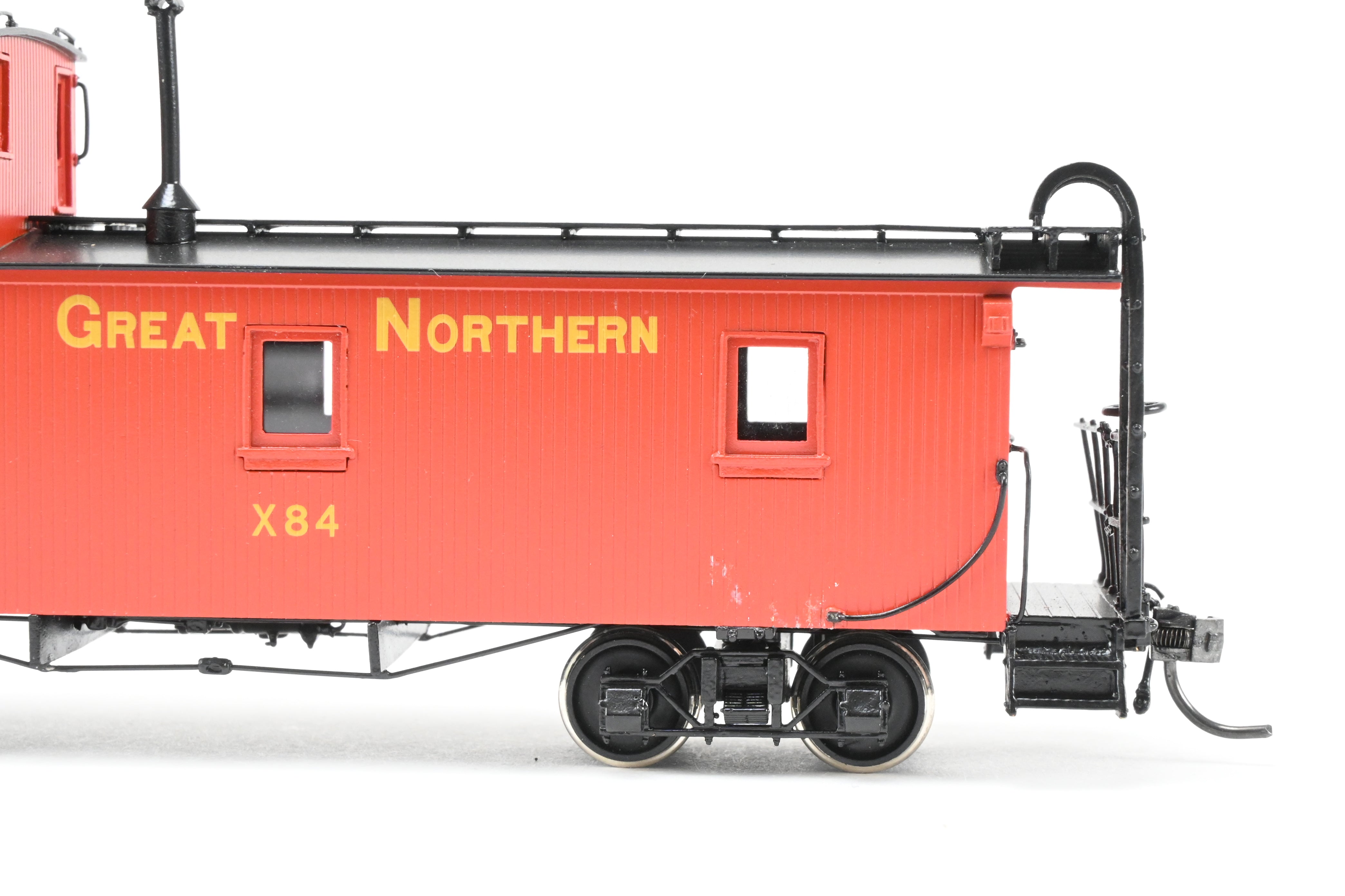HO Scale Brass North Bank Line Great Northern 33-Foot Truss Rod Caboose Model, Product No. X84