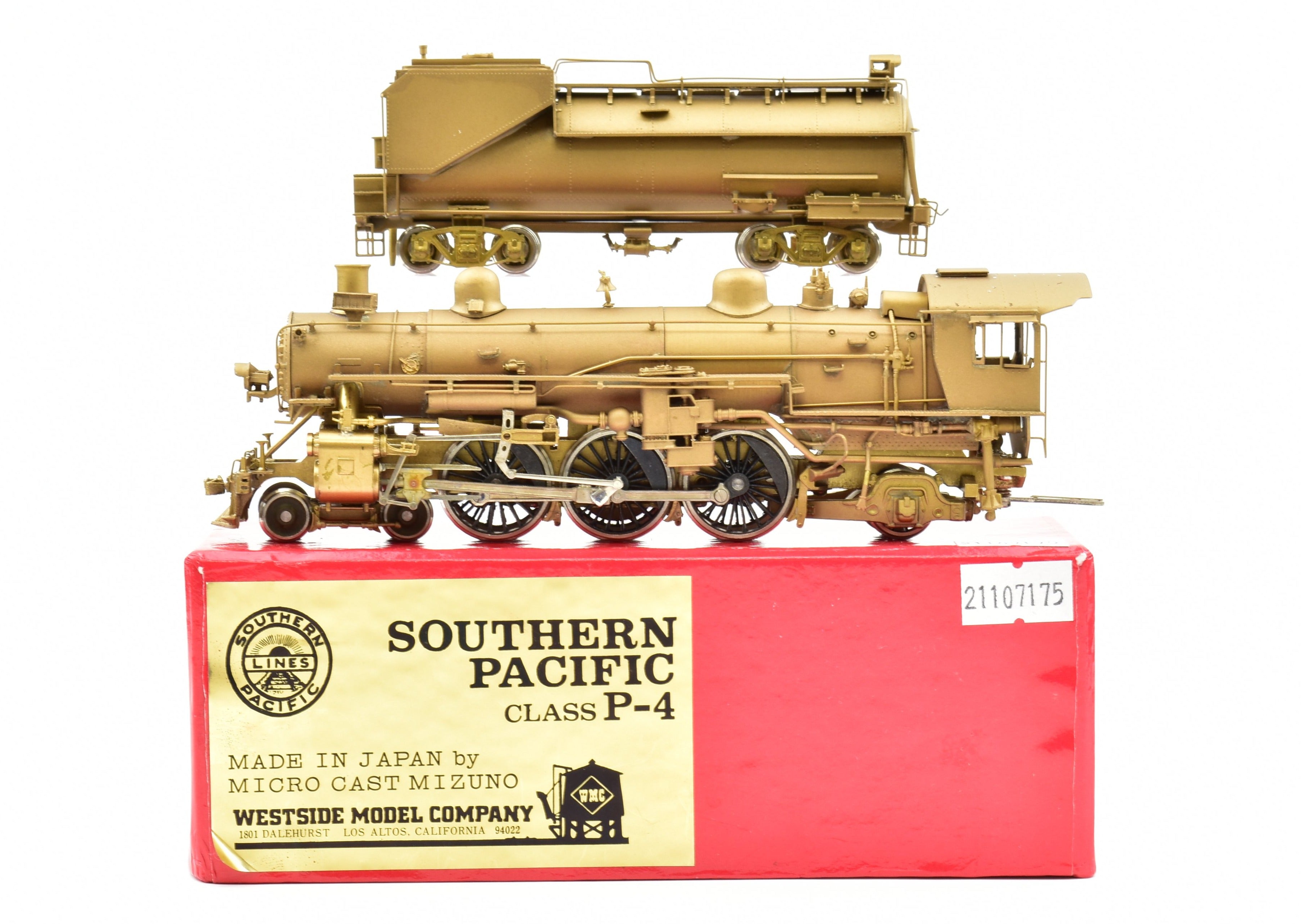HO Scale Brass Model Train - Westside Model Co. Southern Pacific Class P - 4 4 - 6 - 2 Pacific Steam Locomotive