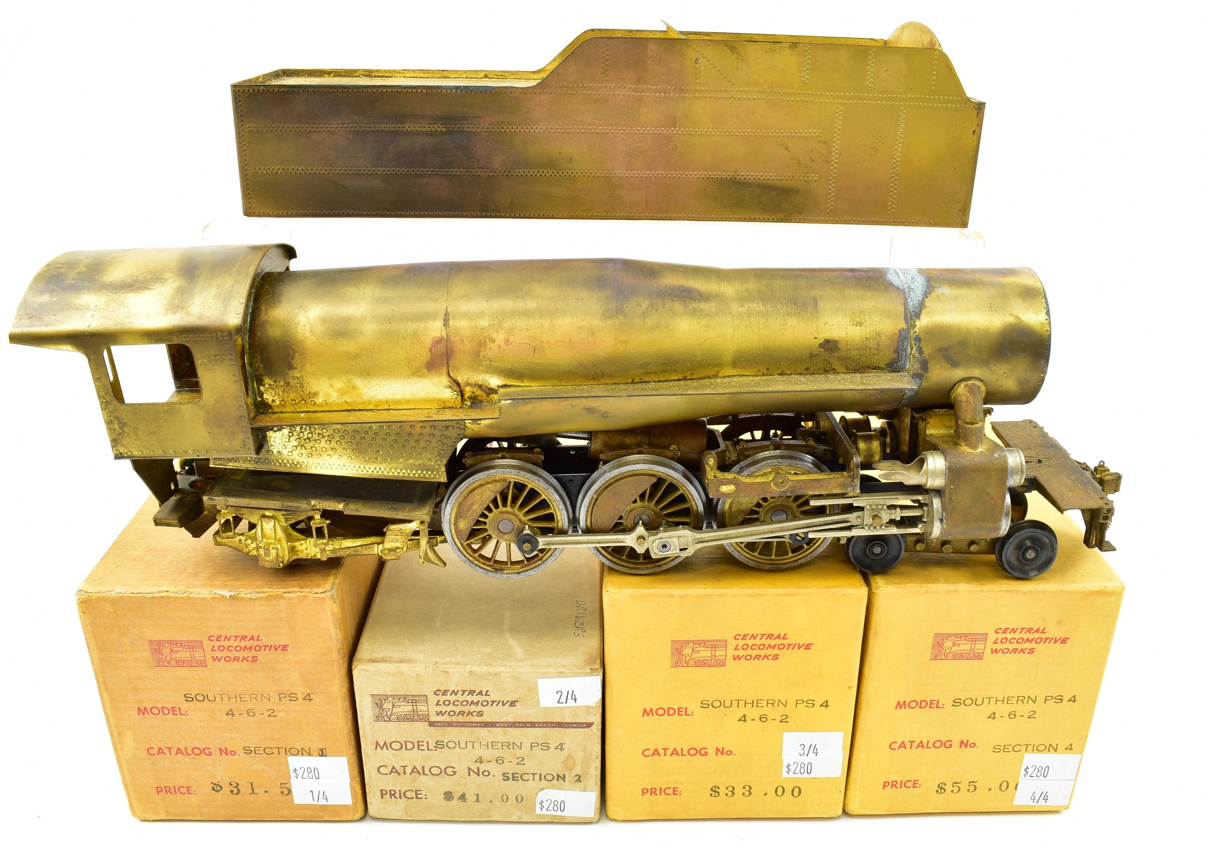 O Scale Brass Central Locomotive Works SOU Southern Railway PS - 4 4 - 6 - 2 Pacific Started Kit