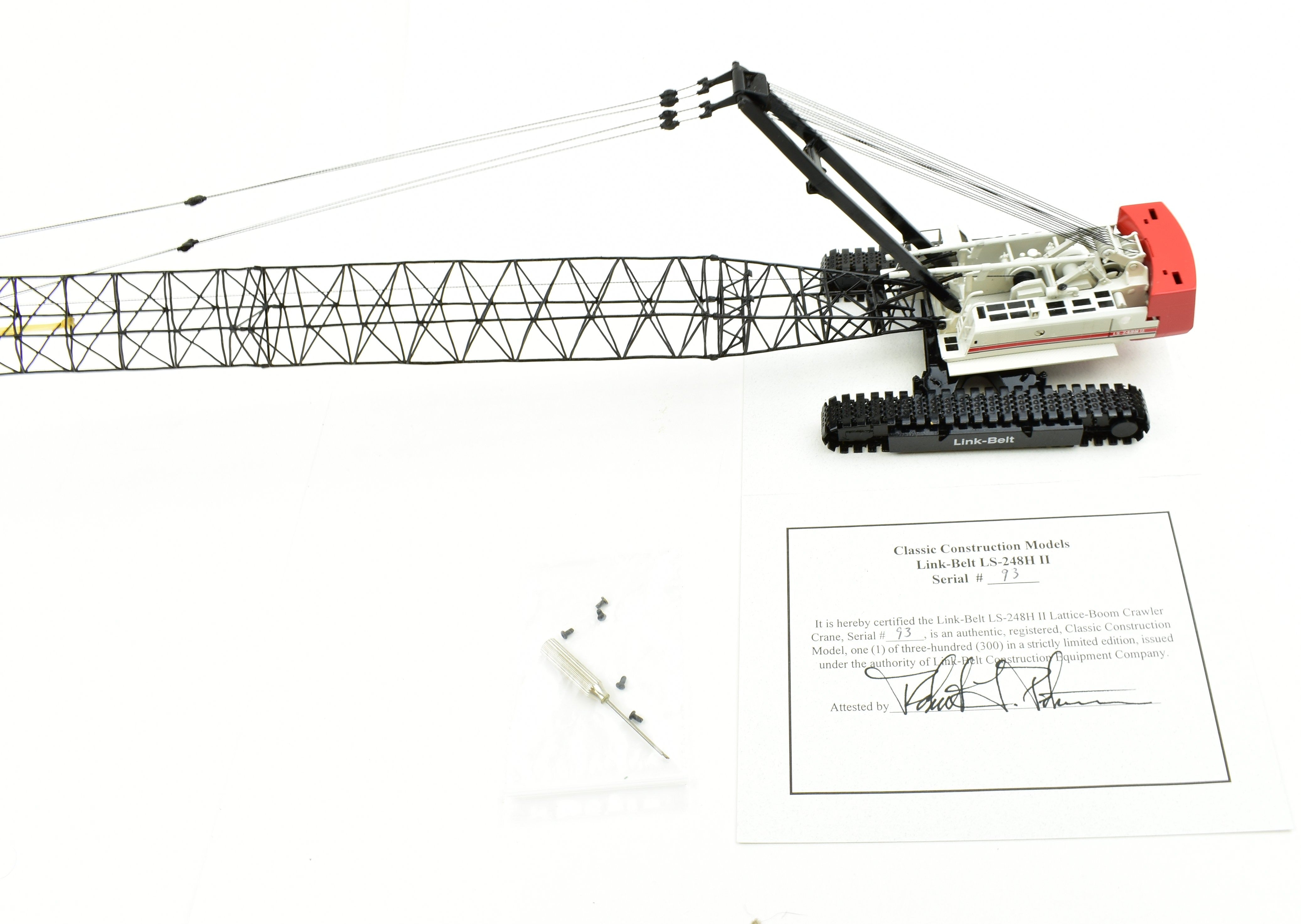 High - Quality HO Brass Construction Model - CON CCM No. 248H Caterpillar Link - Belt LS - 248 H II Lattice Boom Crawler Crane for Collectors