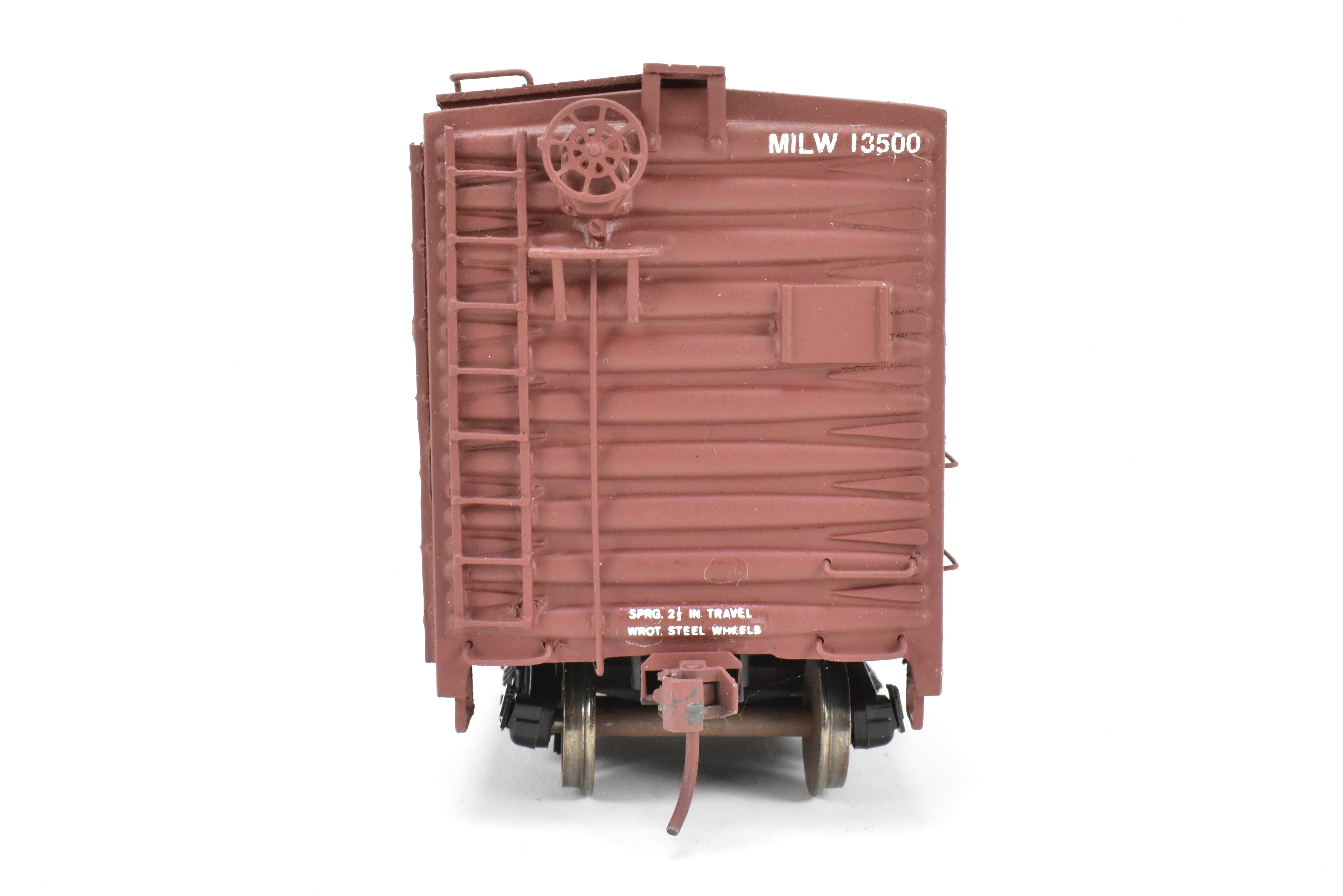 O Scale Model Train Resin Rails Unlimited MILW - Milwaukee Road 50-Foot Double Door Boxcar, Custom-Built and Professionally Painted, Numbered 13500