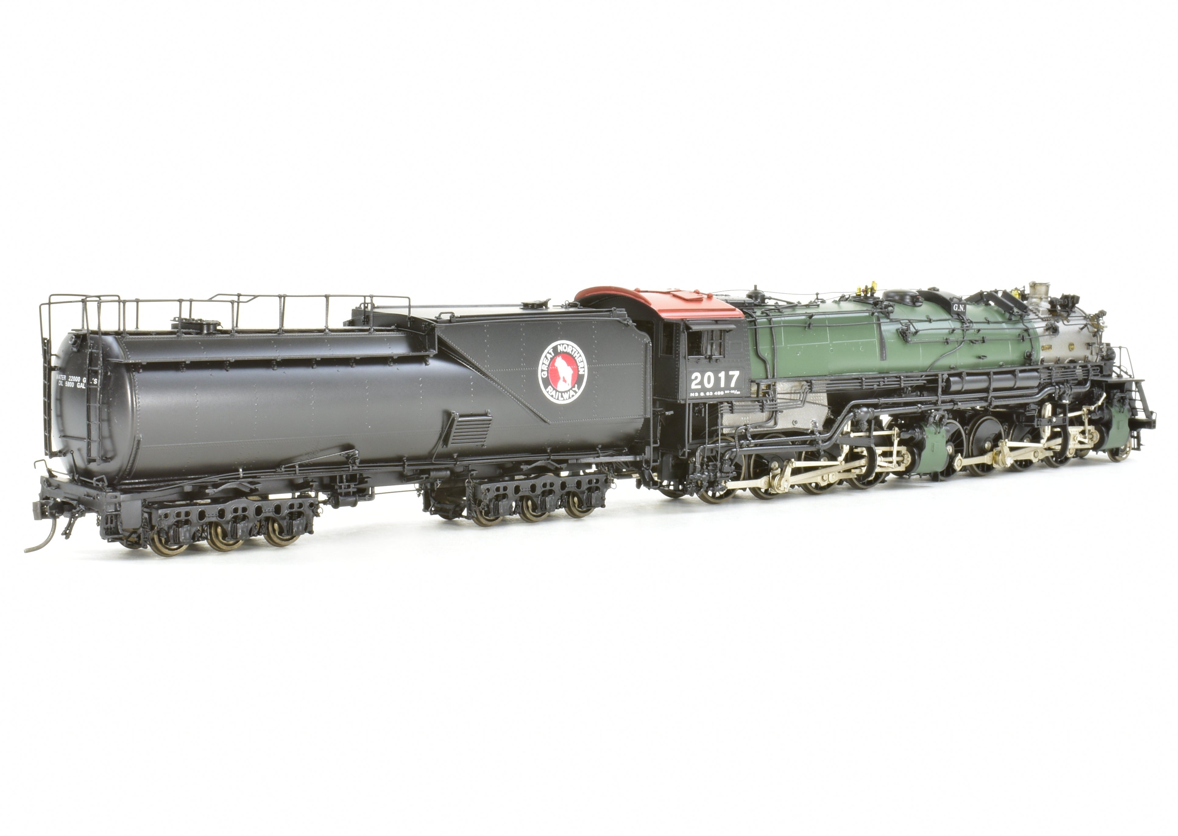 HO Scale Brass Model Train by Precision Scale Co. - Great Northern Class N - 3 2 - 8 - 8 - 0 FP in Glacier Park Scheme