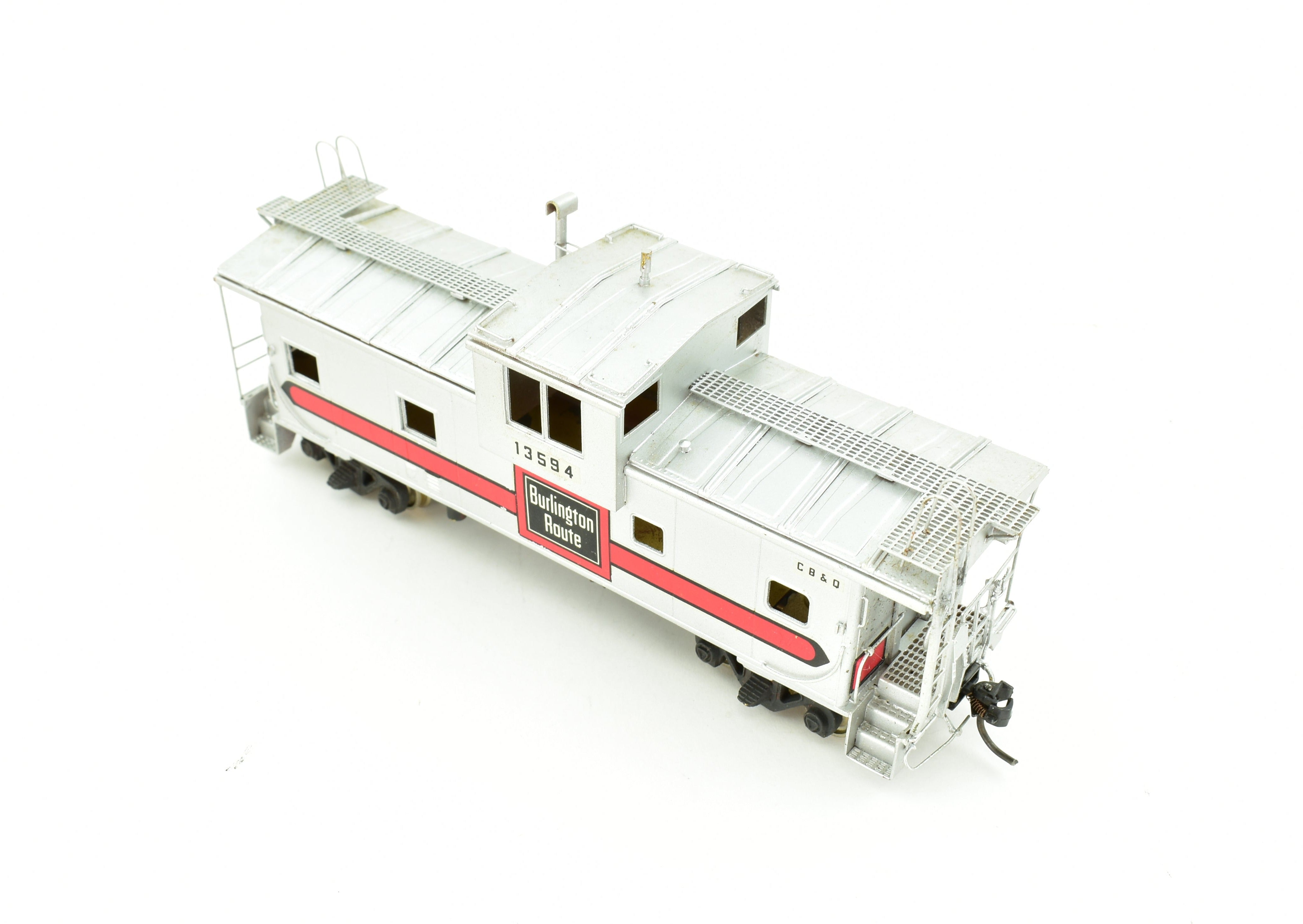 HO Scale Brass Model of Oriental Limited CB&Q - Burlington Route NE - 13 Wide Vision Waycar Steel Caboose CP for Model Train Enthusiasts
