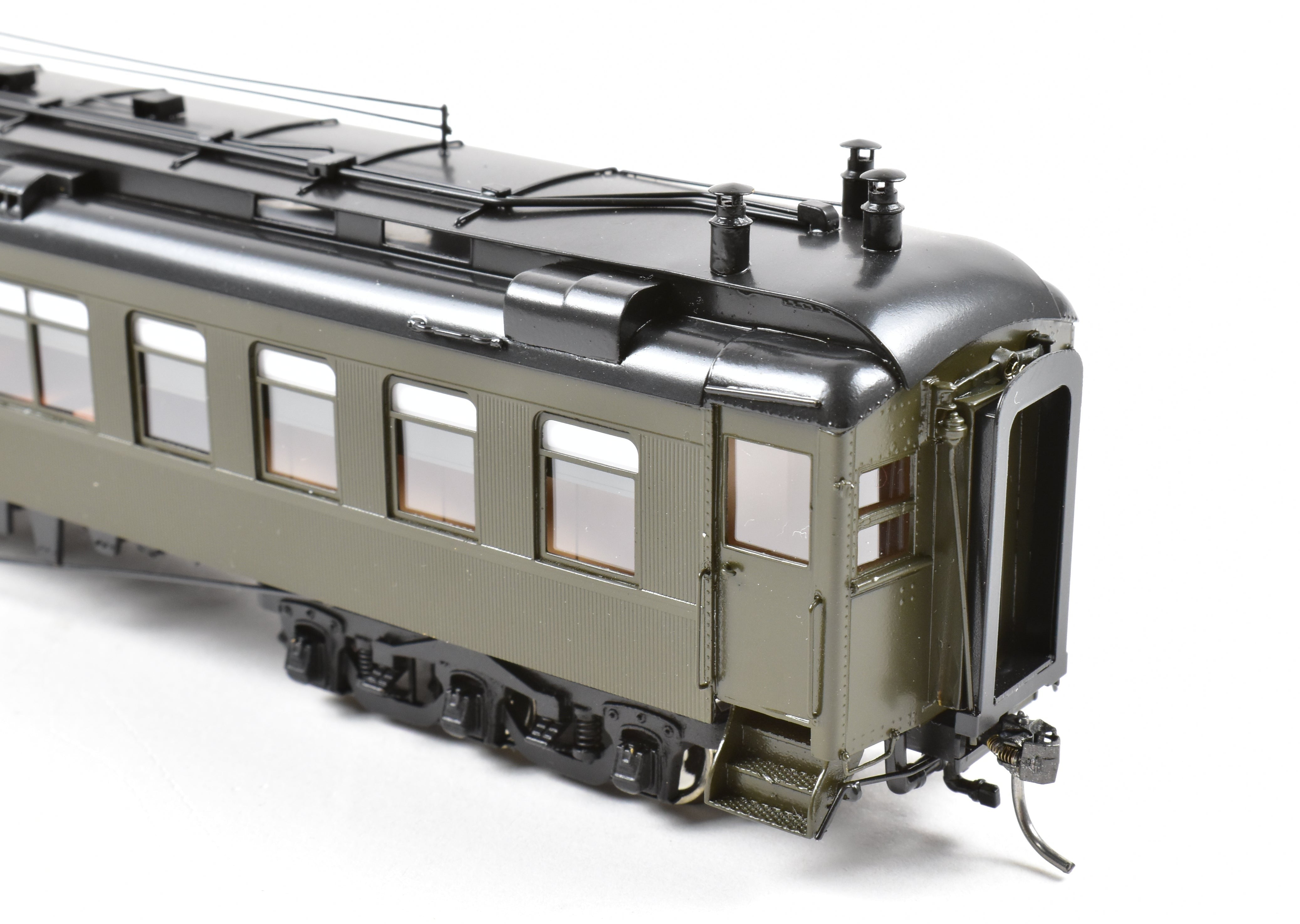 High - Quality HO Scale New Brass Model of North Bank Line Western Pacific Business Car #103 in Pullman Green