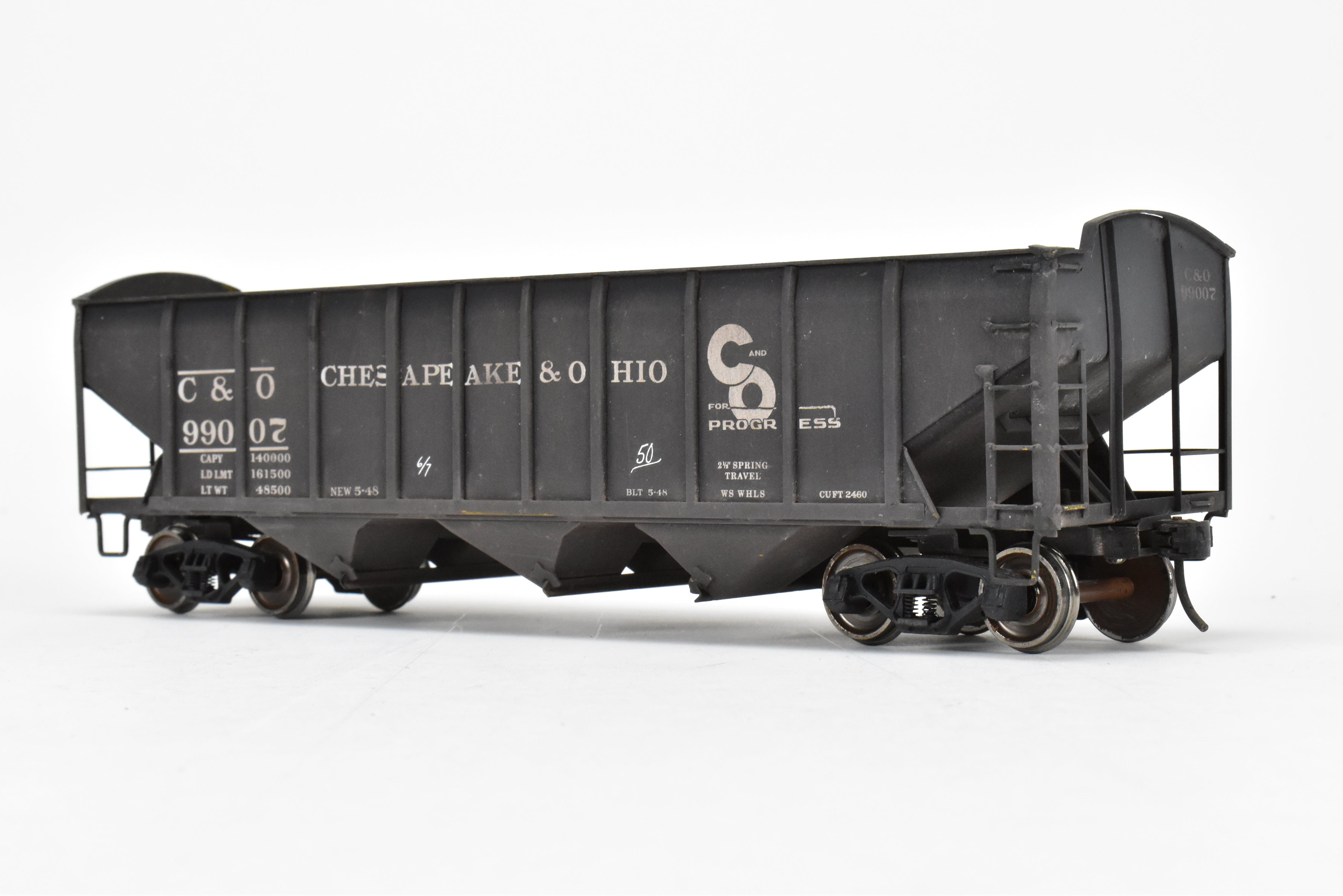 O Scale Custom Painted Brass US Hobbies C&O Triple Hopper #99007, No Box