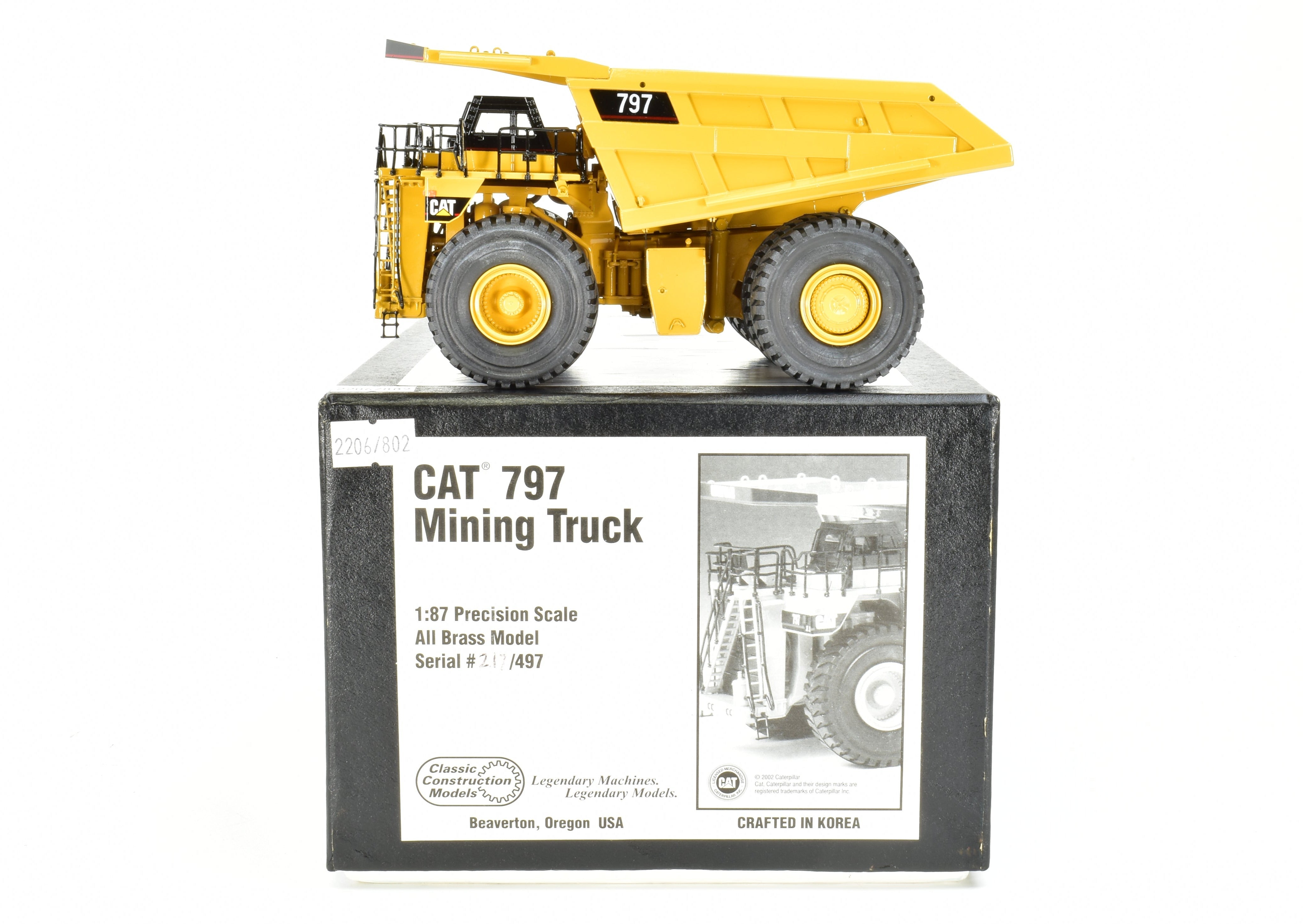 High - Quality HO Scale Brass Construction Caterpillar 797 Mining Truck Model by CCM