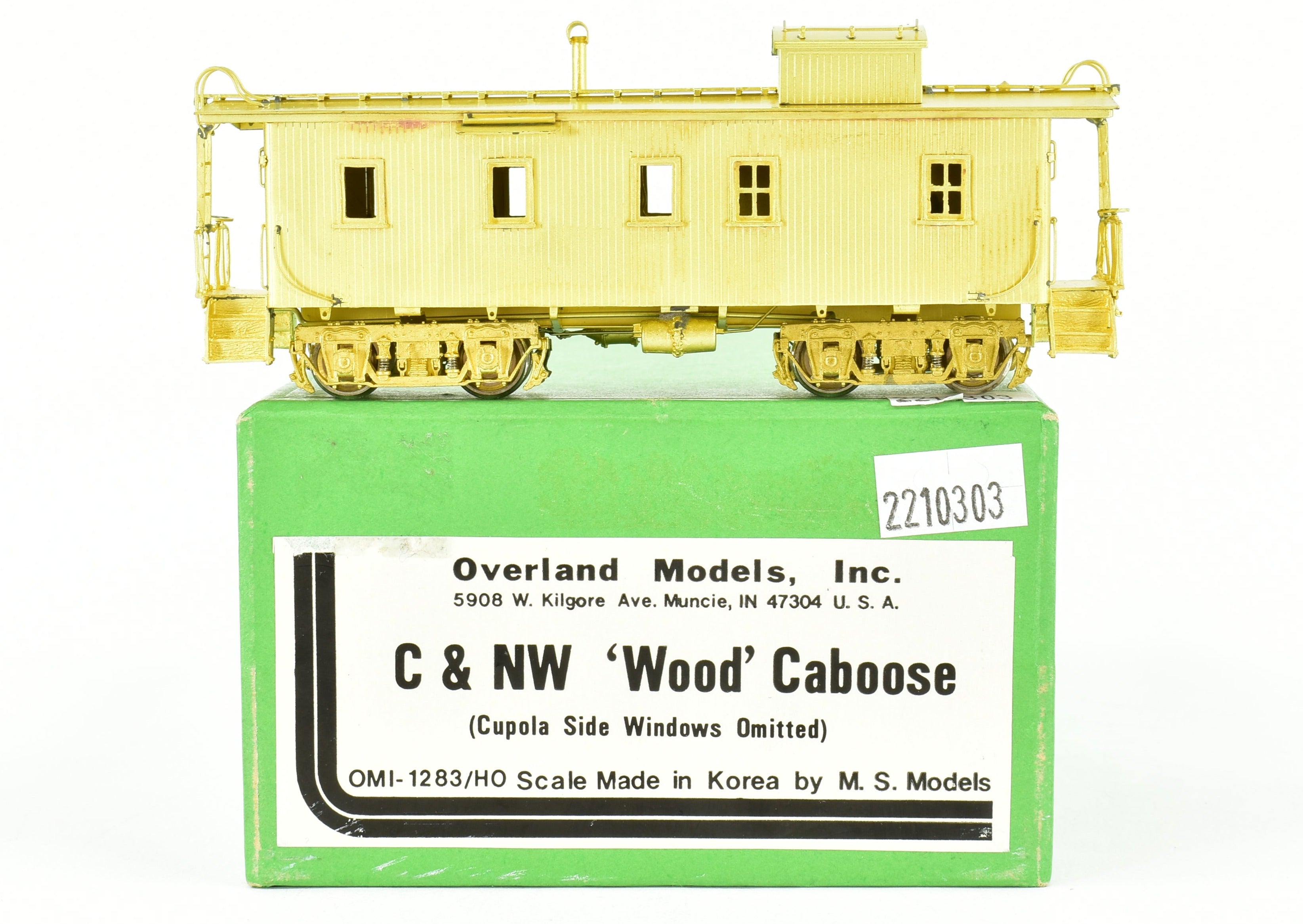 HO Brass OMI - C&NW Wood Caboose with Omitted Cupola Side Windows, Like New