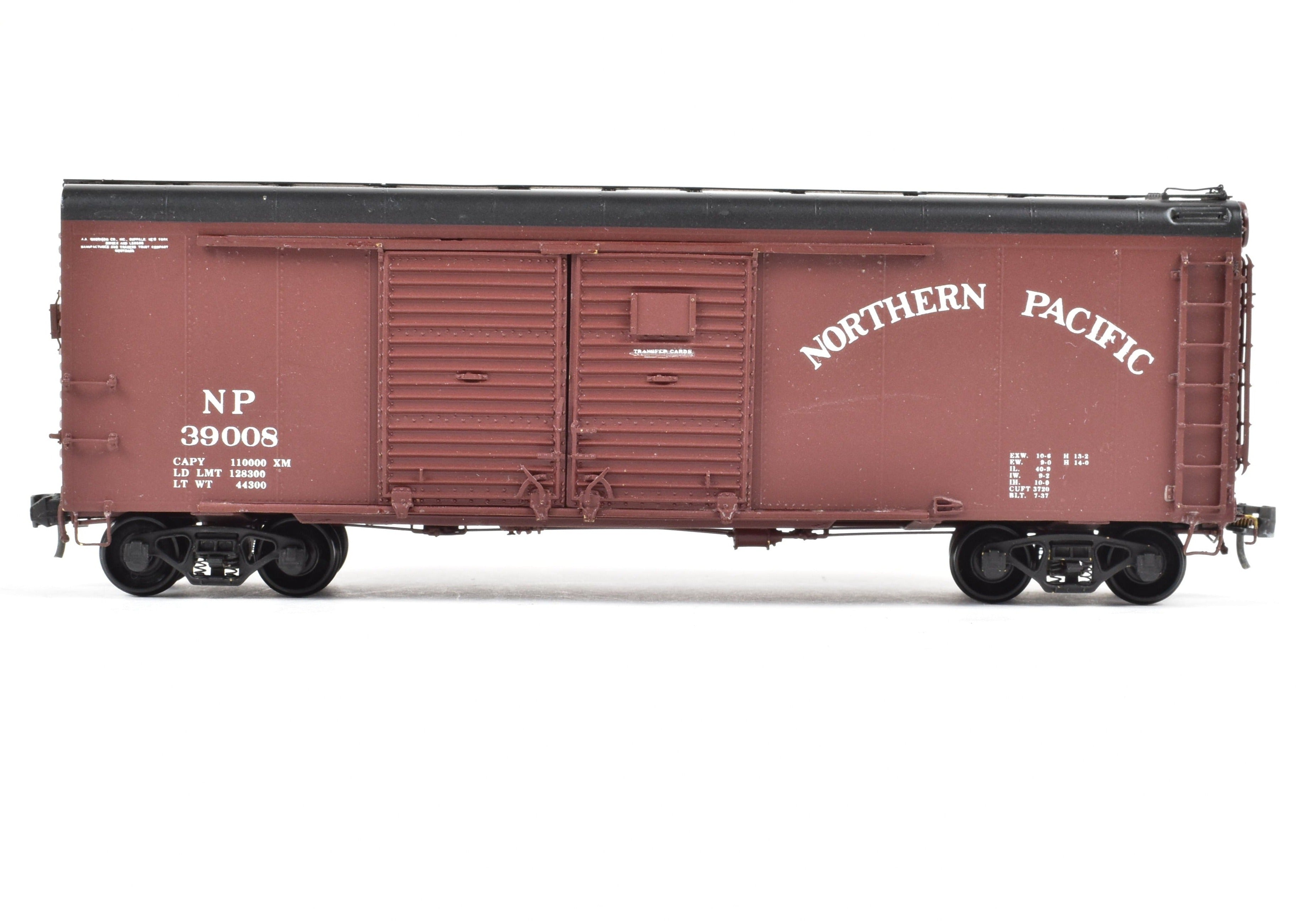 HO Scale Brass NP - Northern Pacific 40' Round Roof Painted Auto Box Car by W&R Enterprises