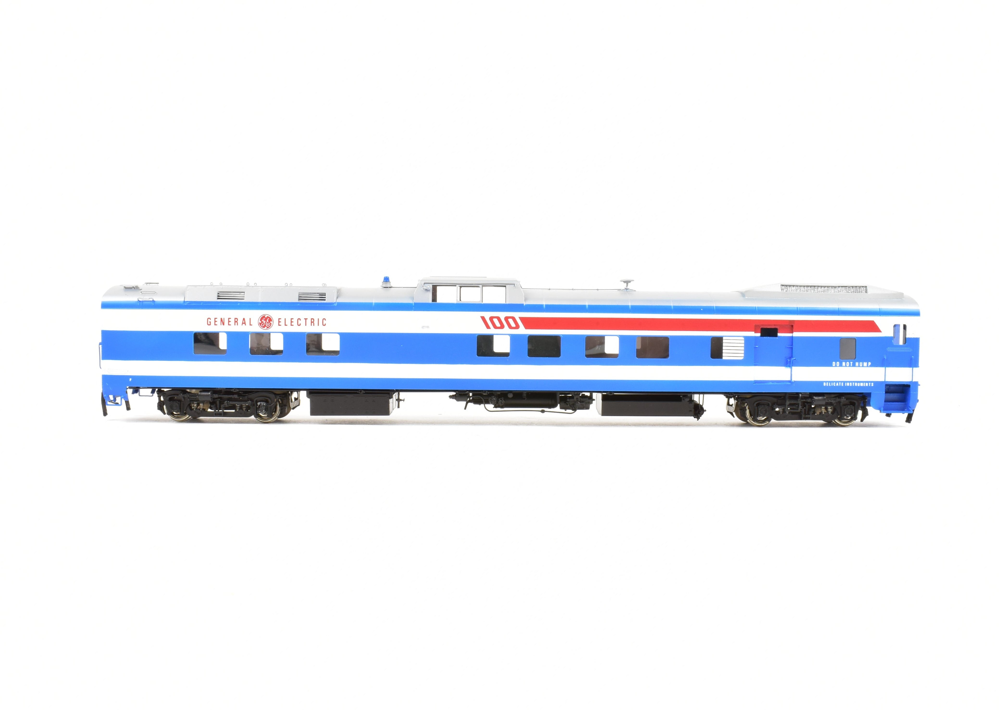 HO Scale Brass Model Train - Overland Models Inc. General Electric Test Car #100 with Factory Paint, Ideal for Model Train Enthusiasts