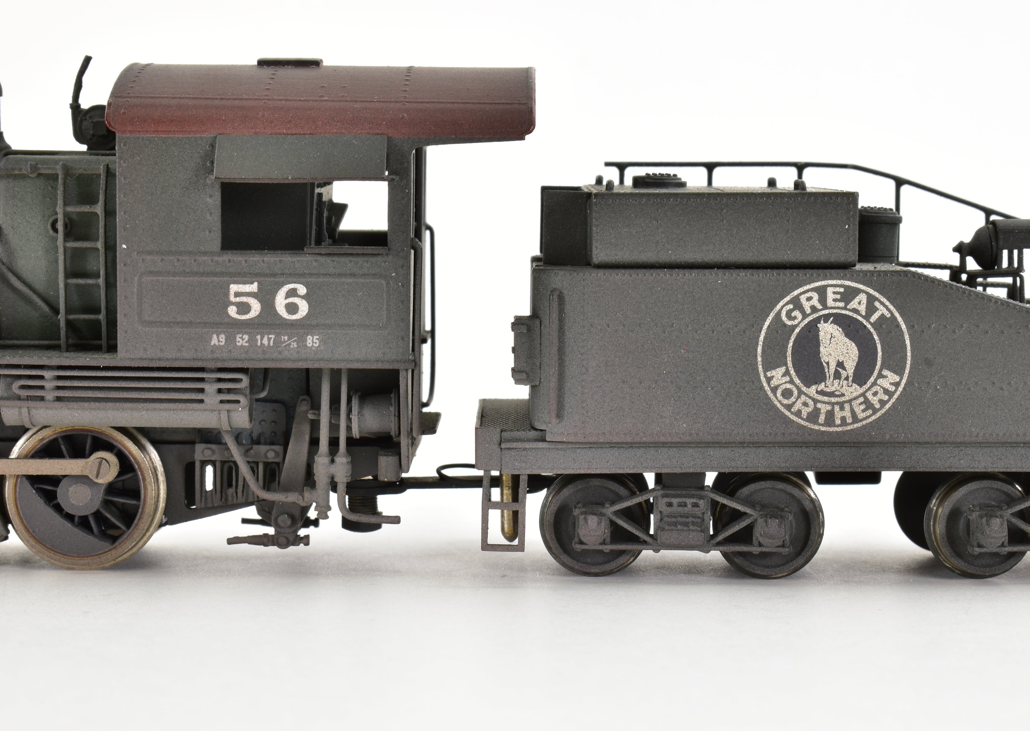 HO Scale Brass Great Northern 0-6-0 A-9 Custom Painted Steam Locomotive No. 56