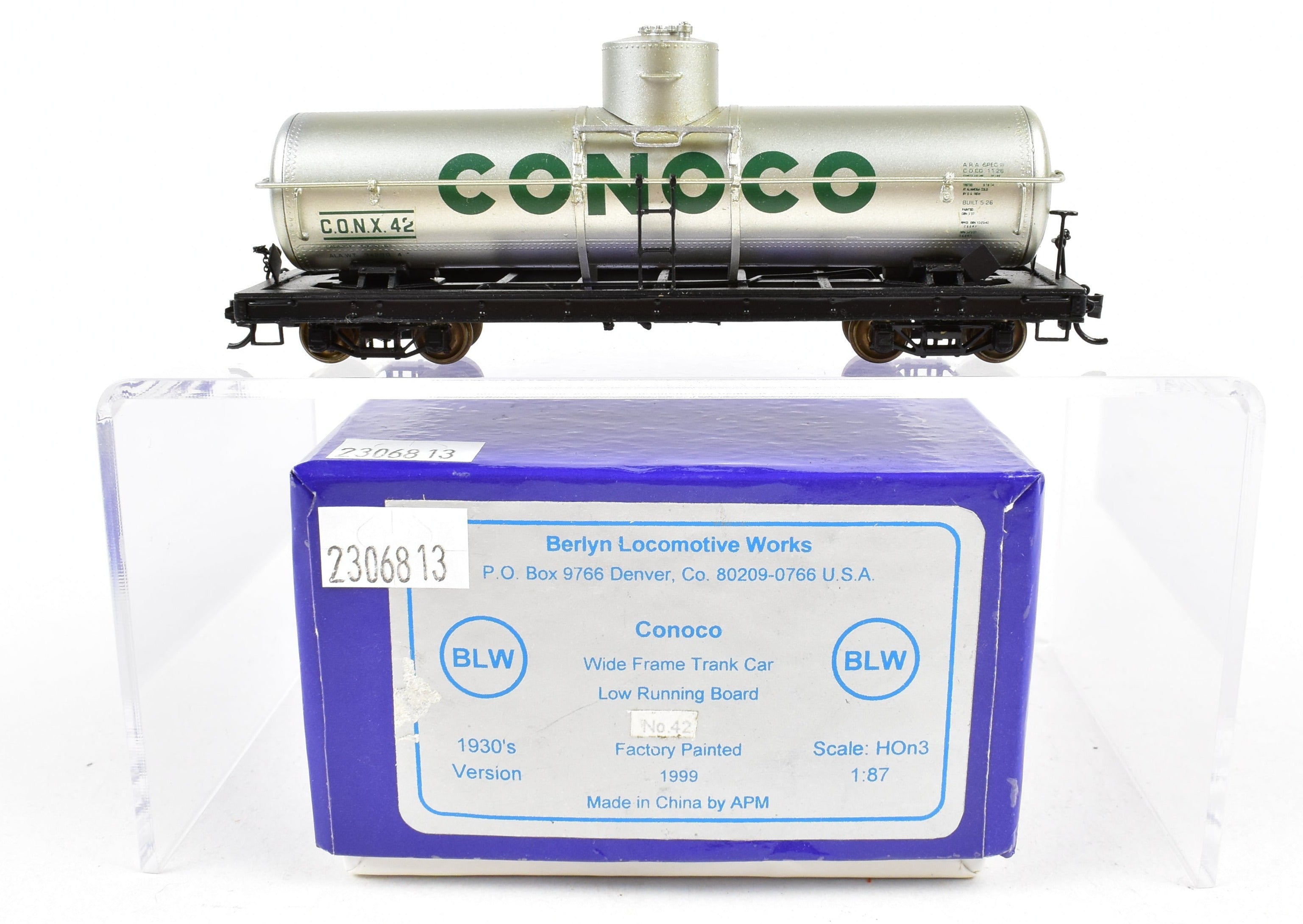 1999 HOn3 Brass CONX 42 Tank Car by Berlyn Locomotive Works