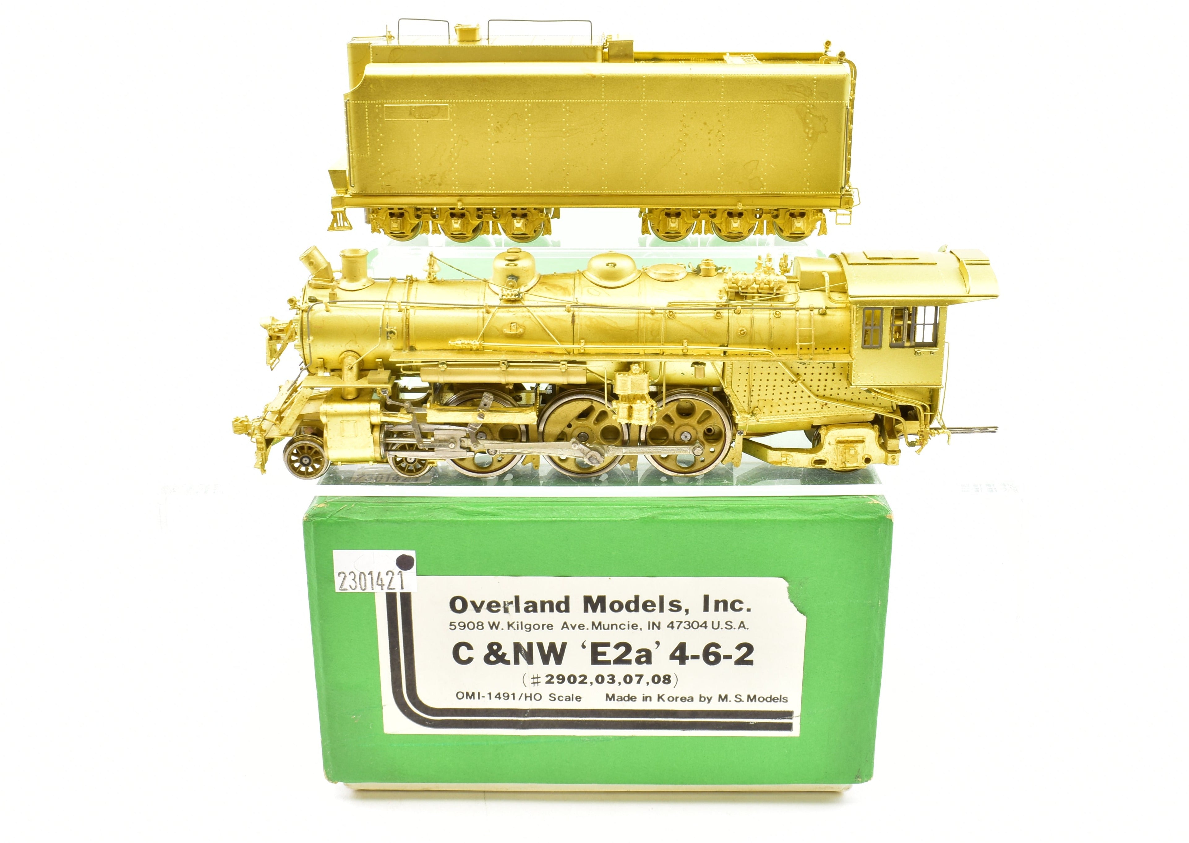 HO Scale Brass Model Train - Overland Models C&NW Chicago & North Western E2a 4-6-2 Pacific Locomotive Replica
