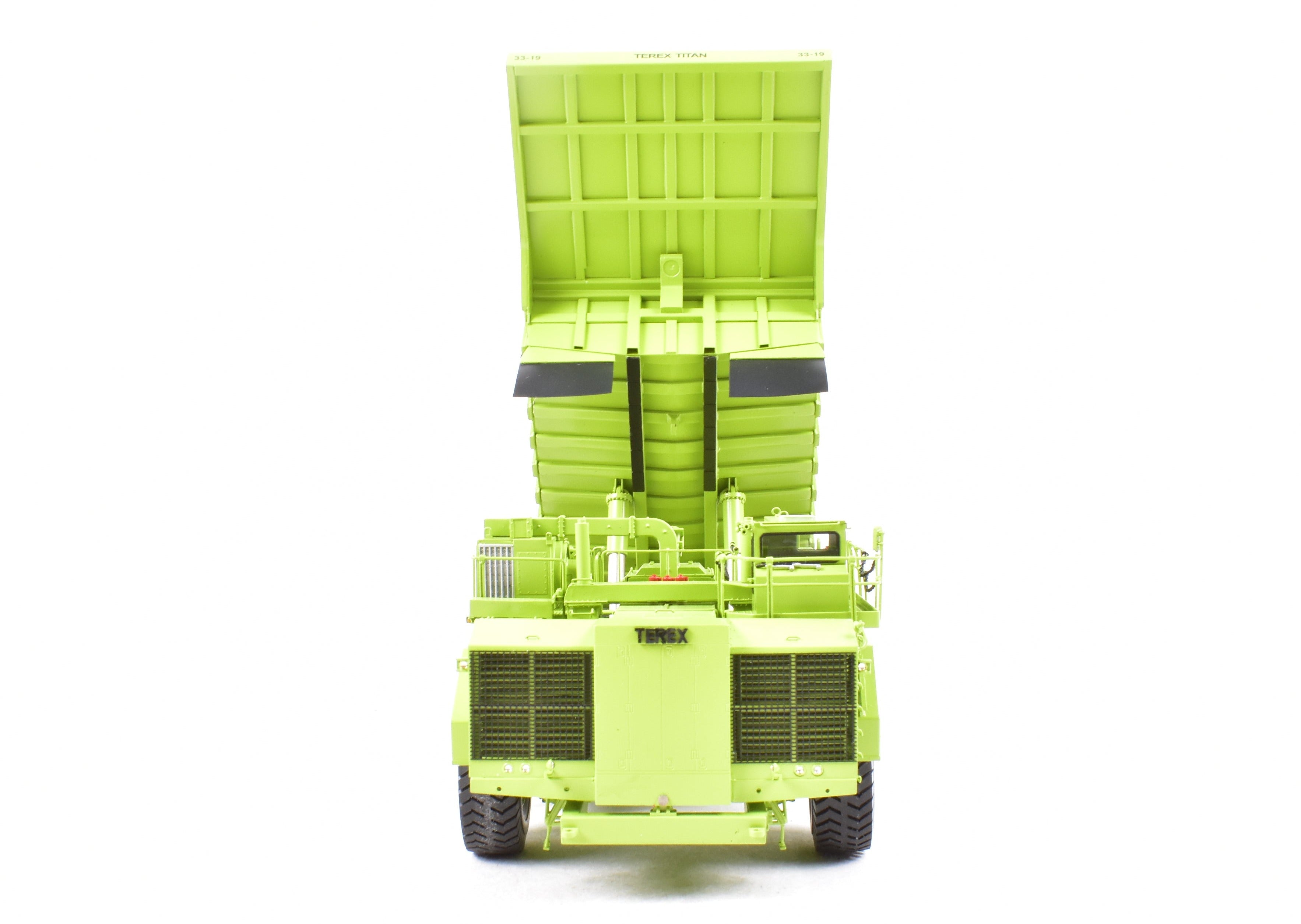 High - Quality HO Scale Brass Construction EMD Models Terex Titan 33 - 19 Hauler in Factory - Painted FP Green, A Rare and Sought - After Collectible Model
