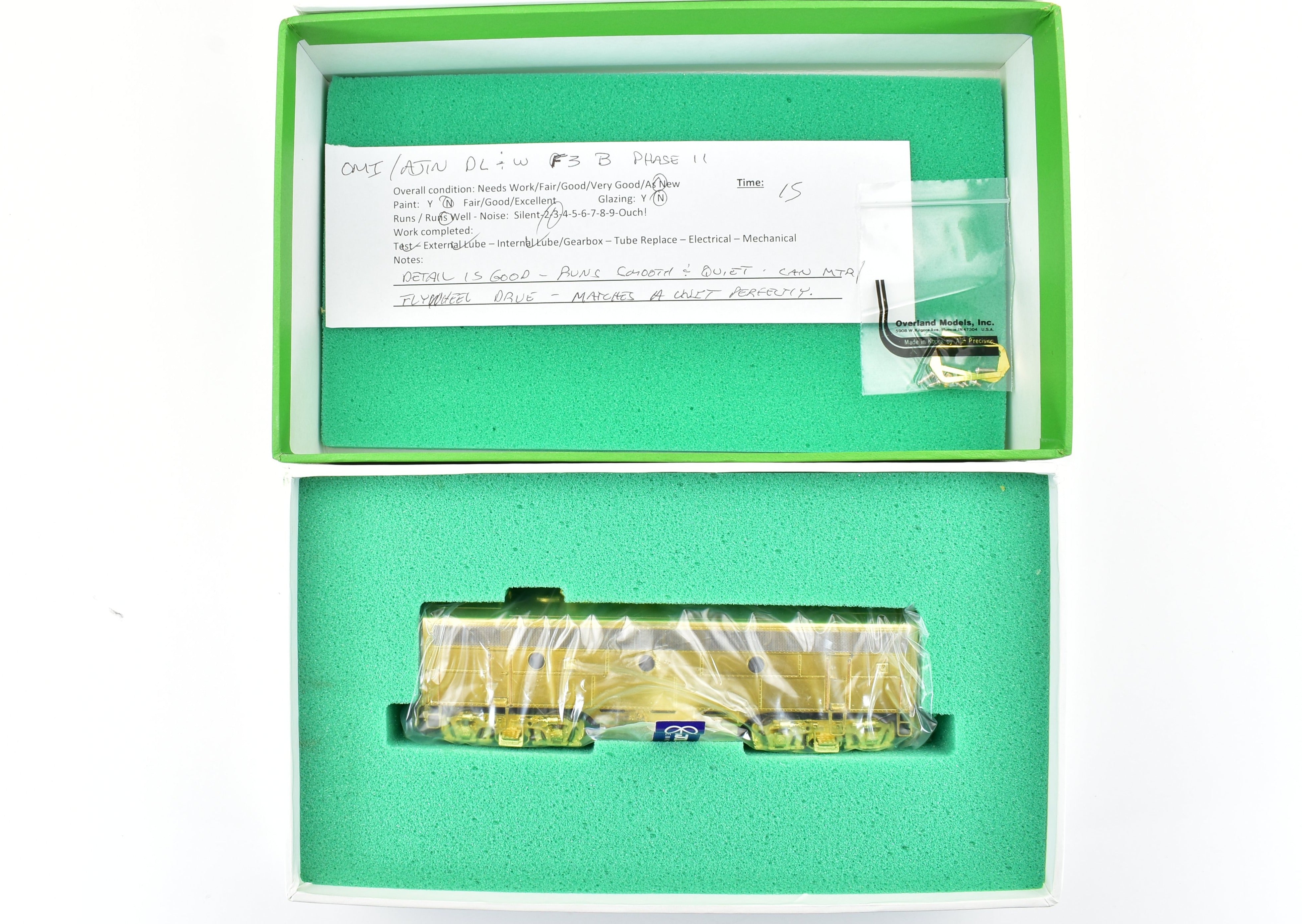 HO Scale Brass Model Train Set - Overland Models Inc. DL&W - Lackawanna EMD F3 A Unit and F3 B Unit Combo