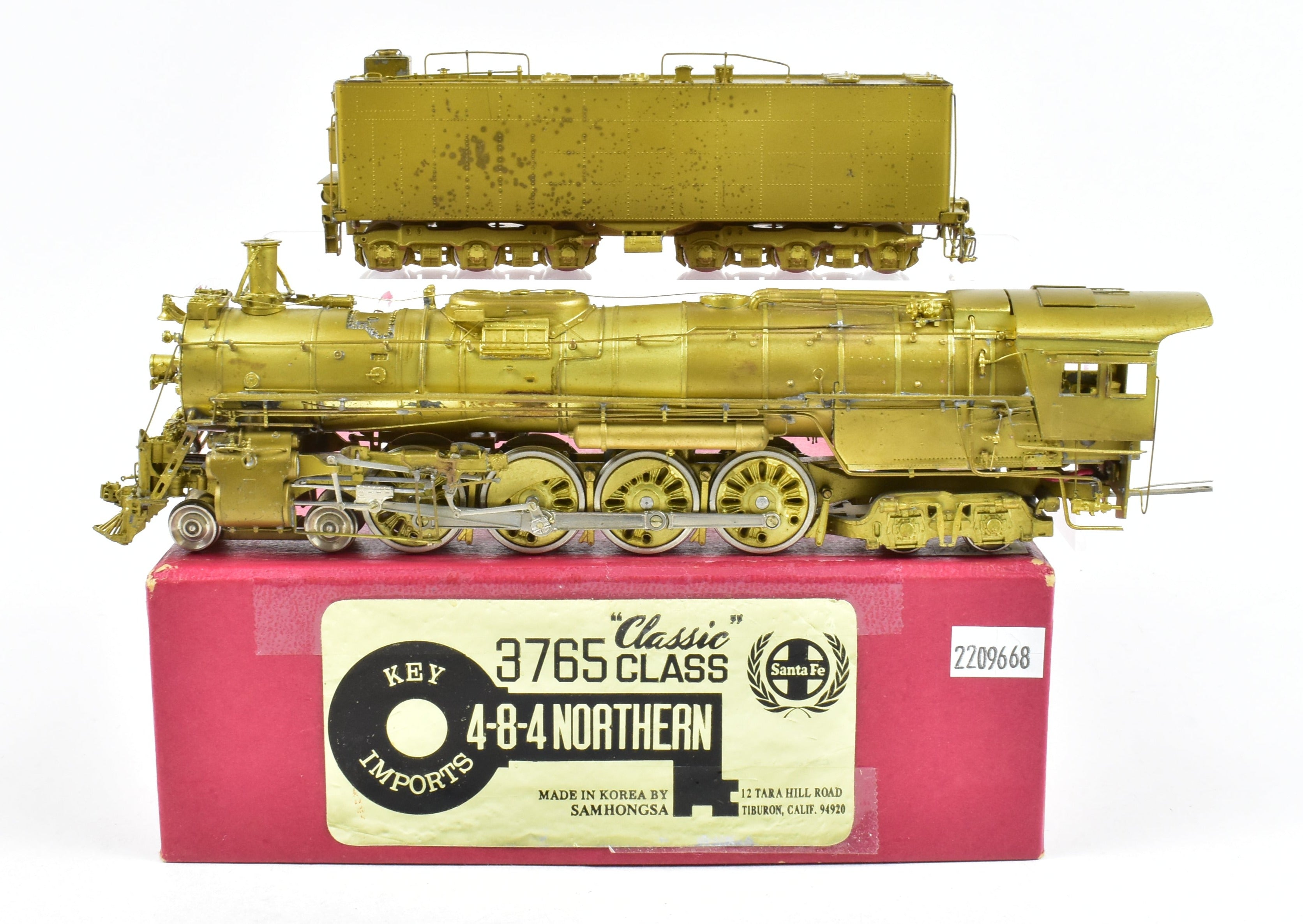 HO Brass Key Imports ATSF Santa Fe 3765 Class 4-8-4 Northern Classic Model