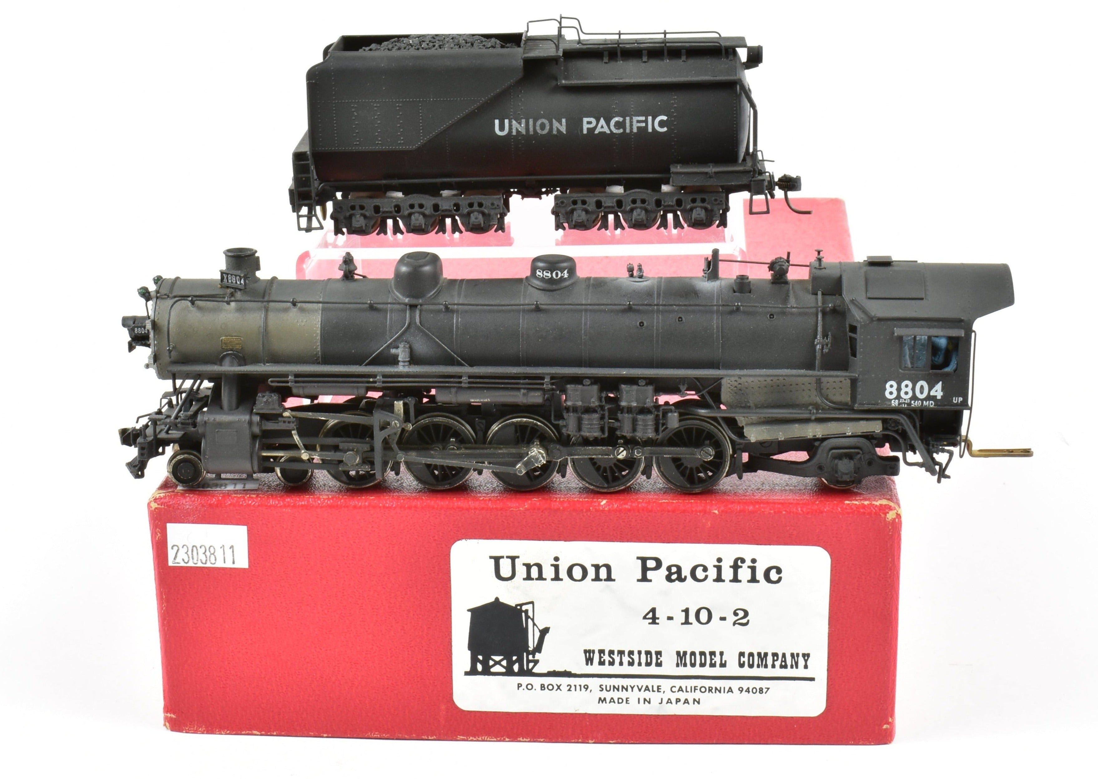 HO Scale Brass Train Model by Westside Model Co., Union Pacific 8800 Class 4 - 10 - 2 Locomotive, Custom Painted No. 8804
