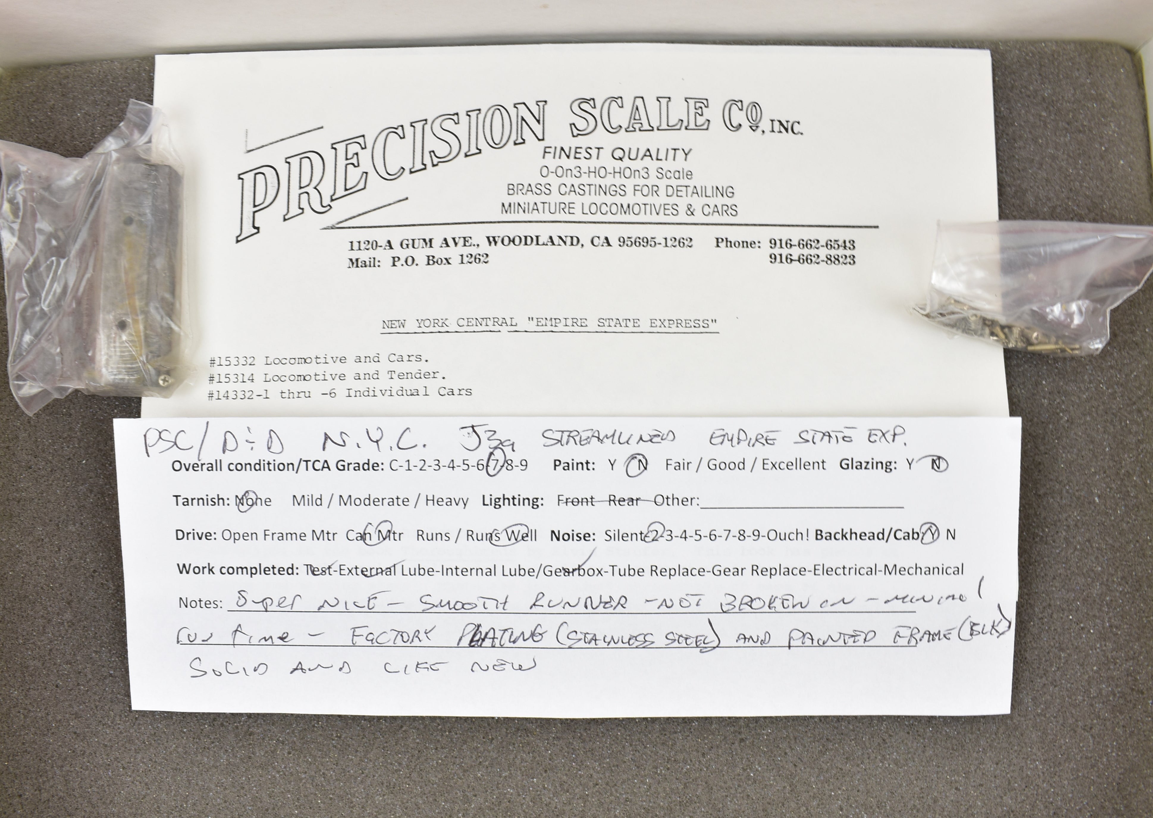 HO Brass Precision Scale Co. NYC New York Central J-3a 4-6-4 Empire State Express Hudson Model