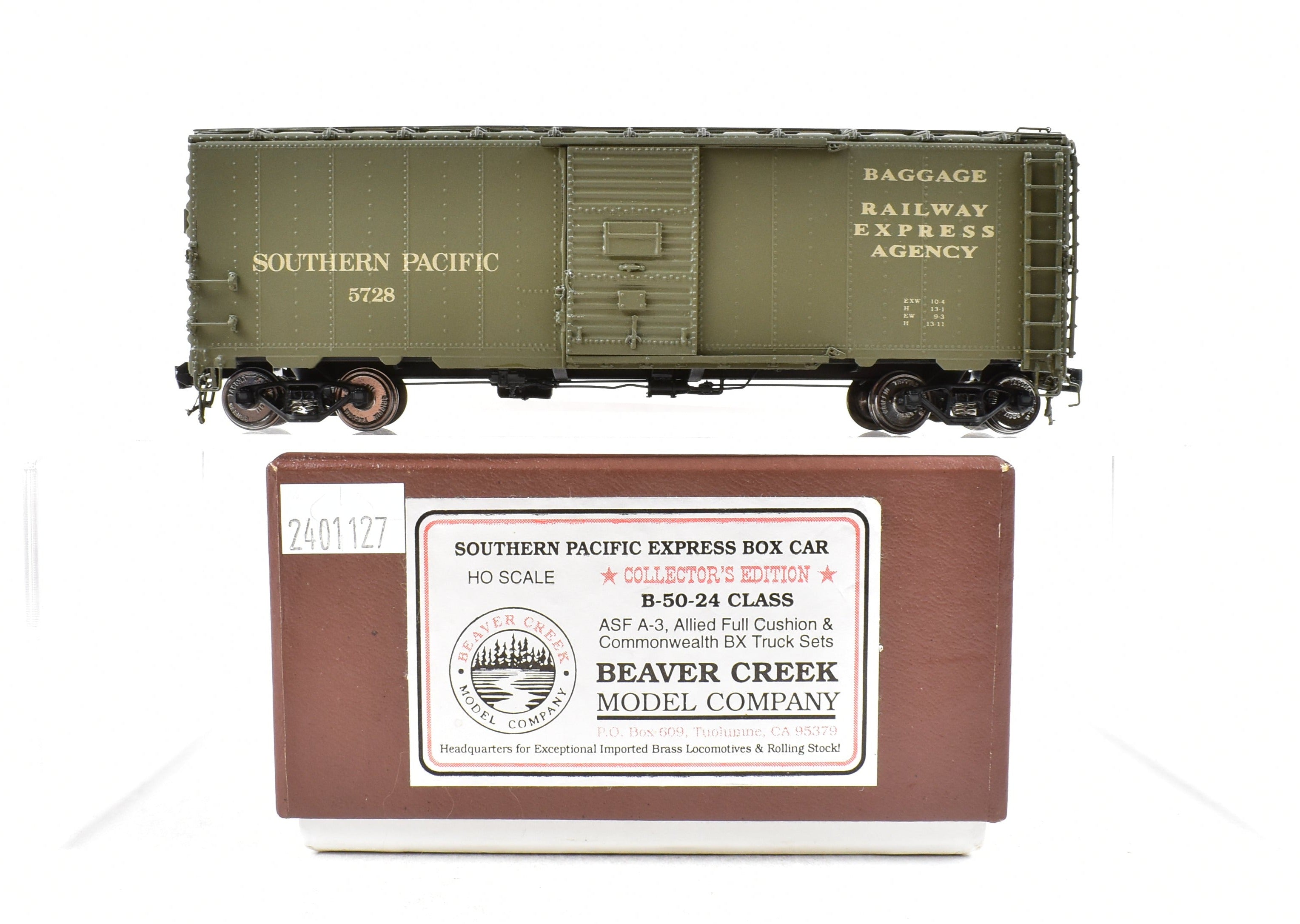 HO Scale Brass Southern Pacific B-50-24 Express Boxcar No. 5728 FP by Beaver Creek