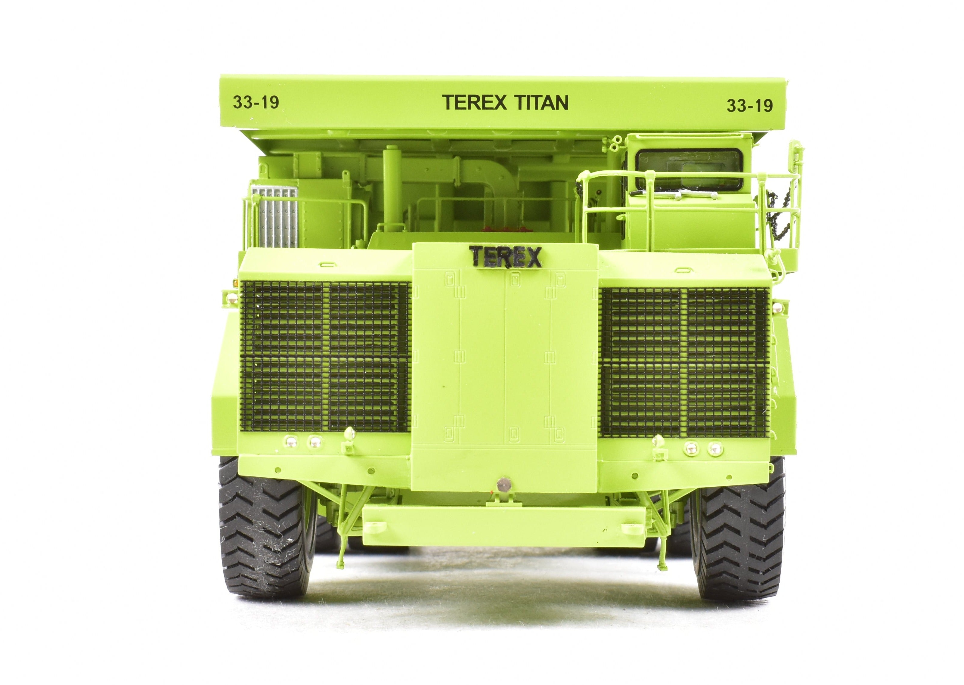 High - Quality HO Scale Brass Construction EMD Models Terex Titan 33 - 19 Hauler in Factory - Painted FP Green, A Rare and Sought - After Collectible Model
