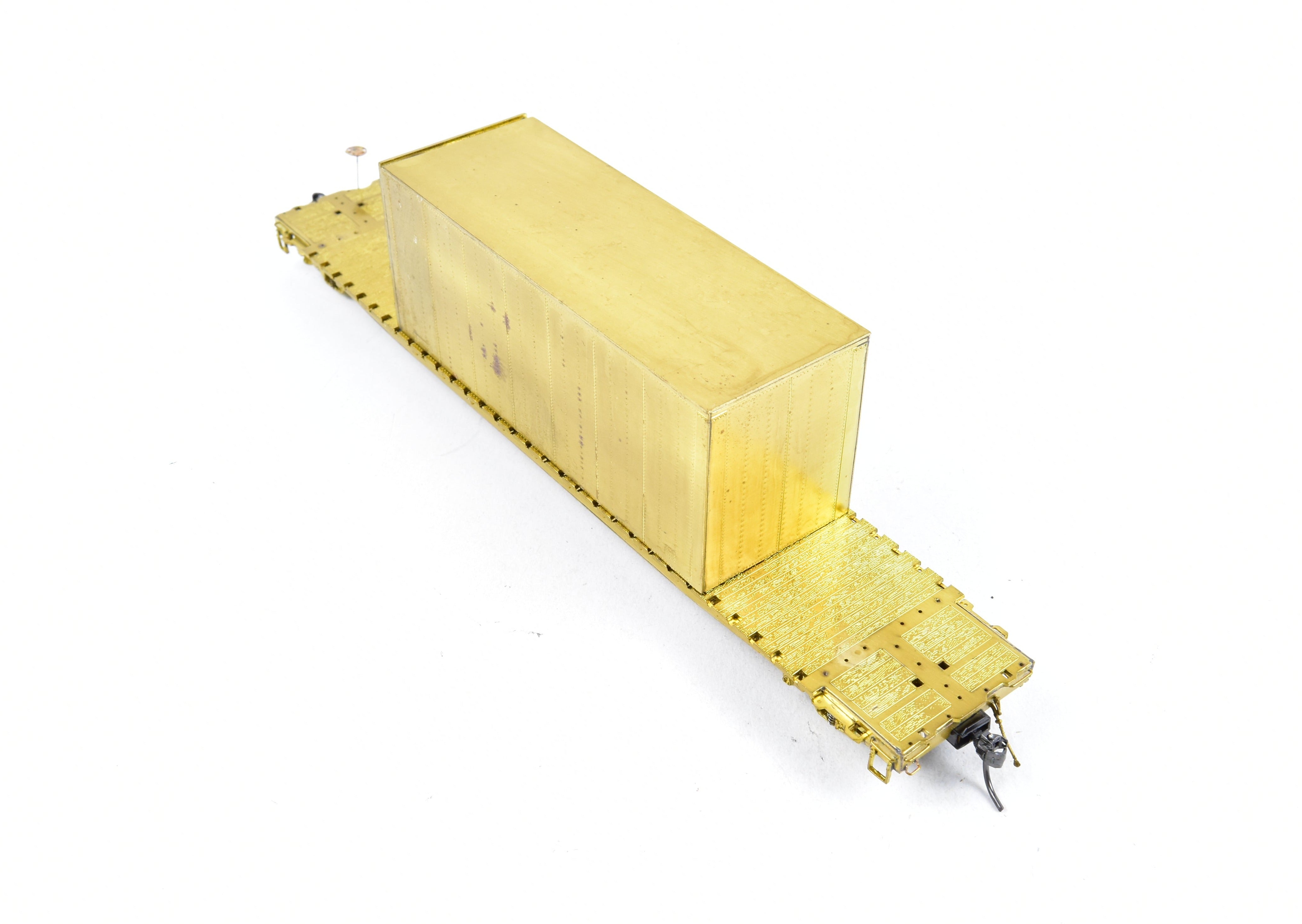 HO Scale Brass Model Railroad Car - Overland Models, Inc. Union Pacific Class F - 70 - 15 65 - foot Idler Flat Car with Container