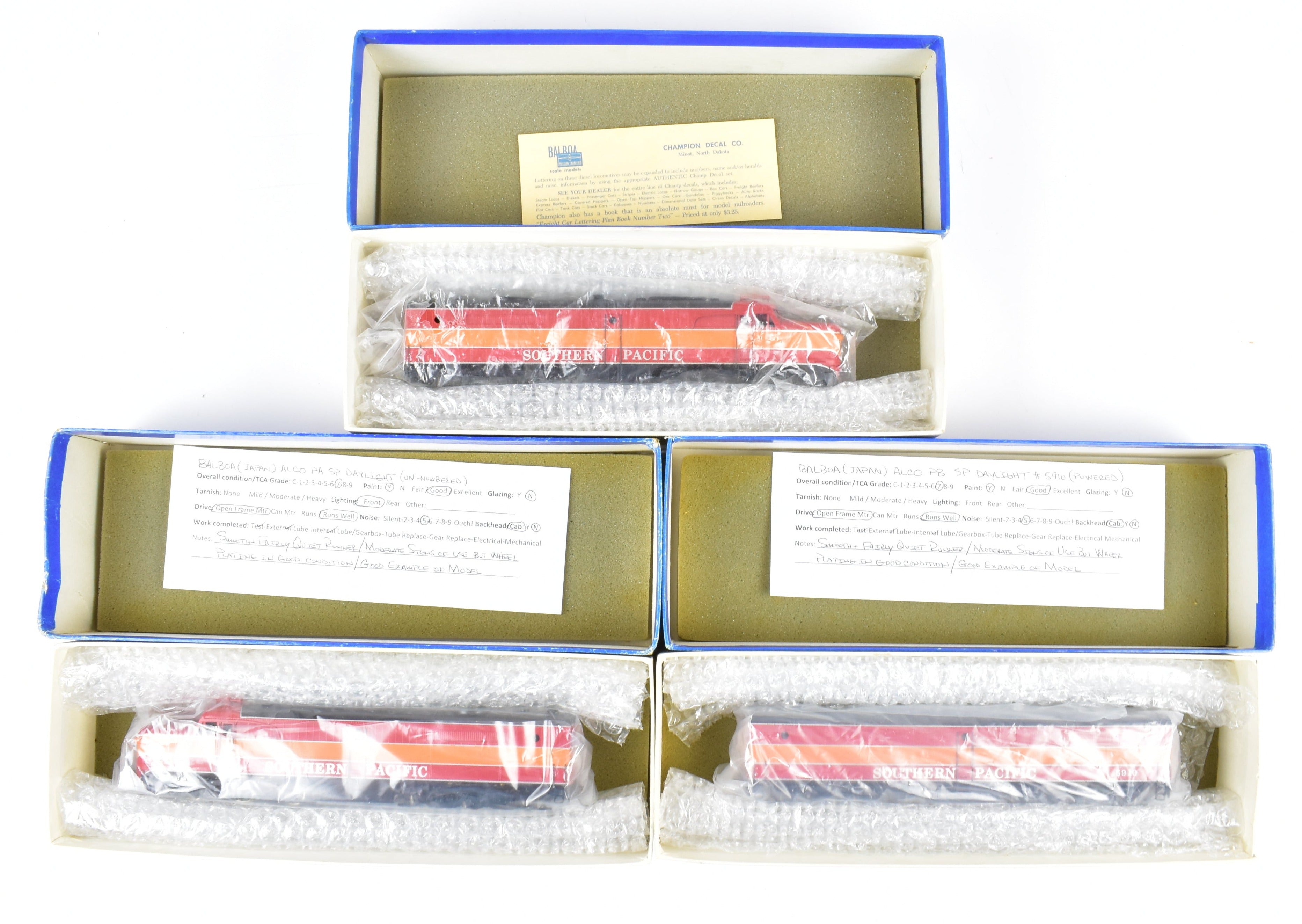 HO Scale Brass Balboa SP - Southern Pacific Daylight PA - 1 A - B - A Locomotive Set with Factory Painting