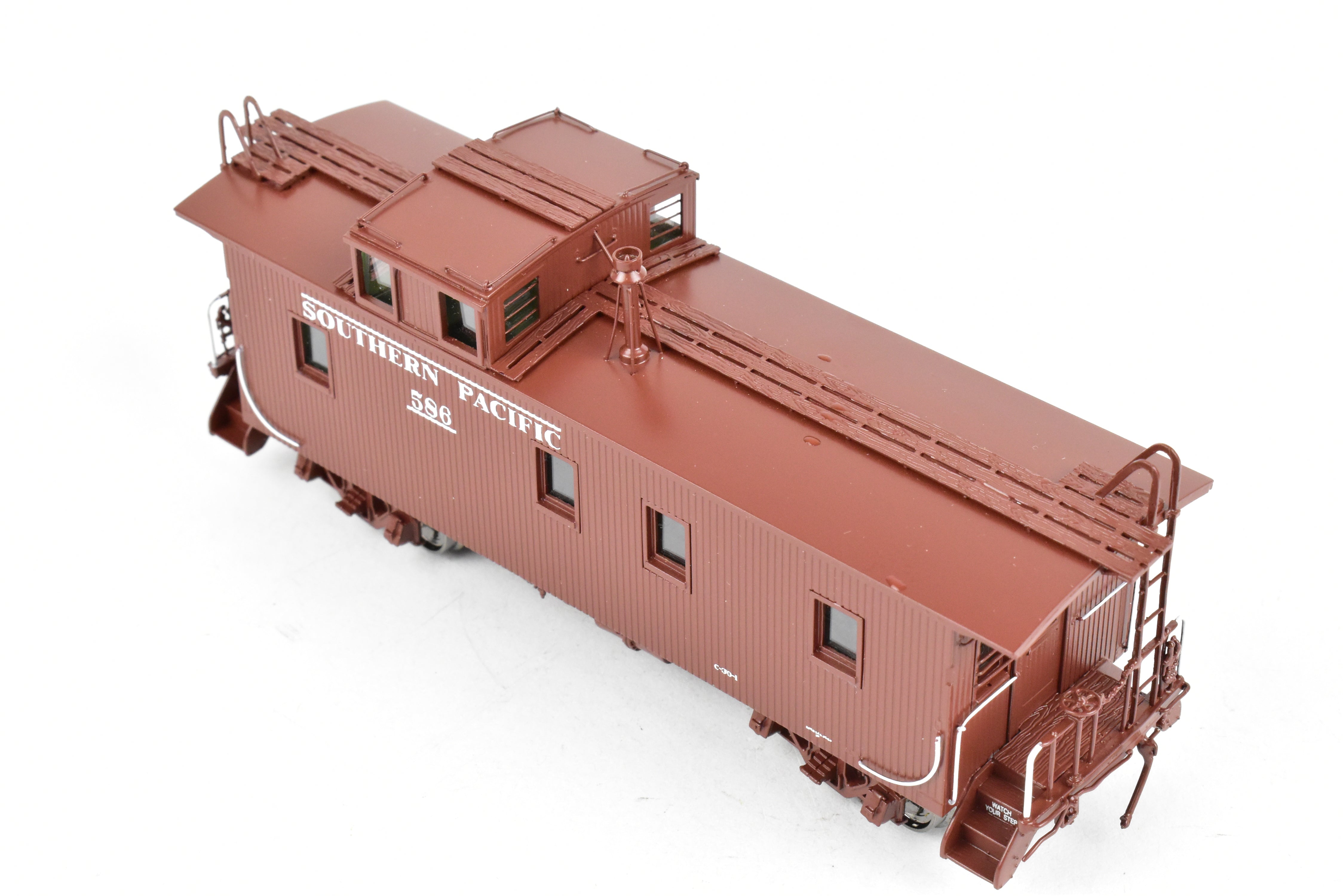 HO Scale Brass Model Train - Southern Pacific Wood Side Caboose, Straight Side Cupola Class C - 30 - 1 FP No. 586 by Challenger Imports