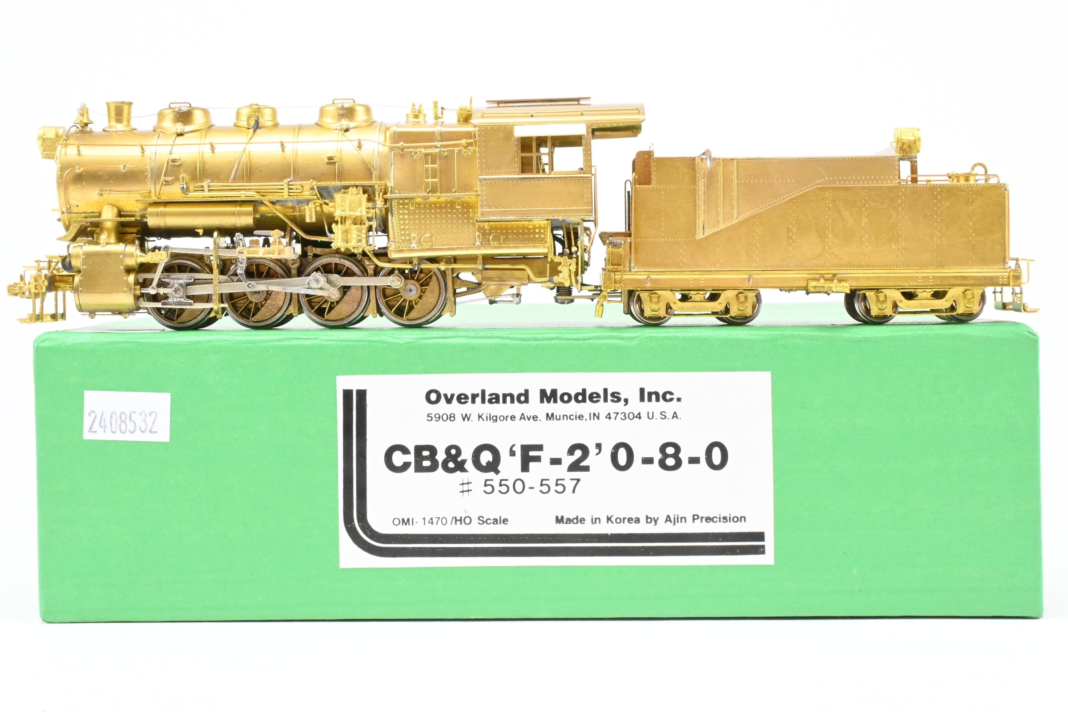 HO Scale Brass OMI - Overland Models CB&Q - Burlington Route F-2 0-8-0 Steam Locomotive Models #550 - 557