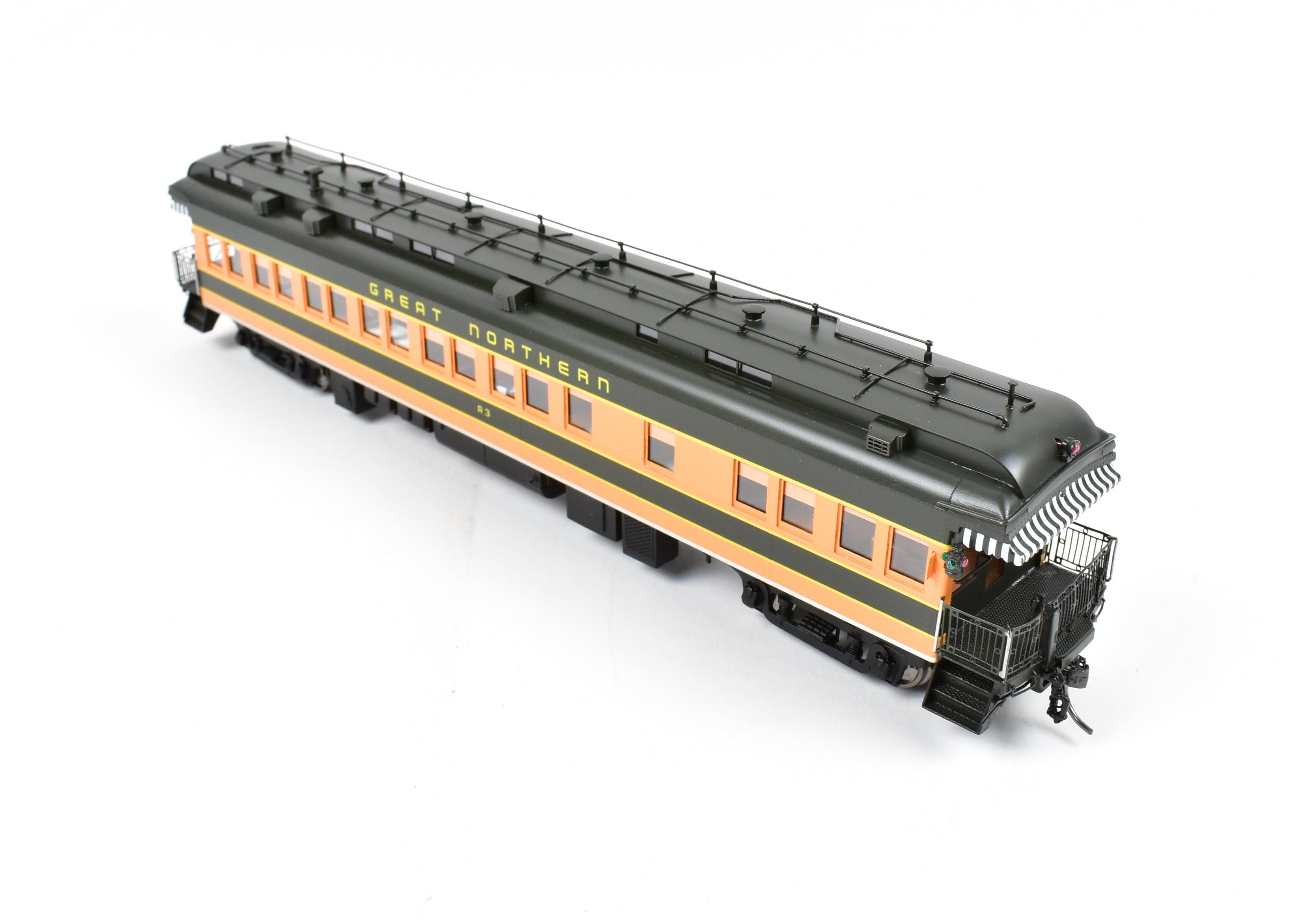 High - Quality HO Scale New Brass Model Train of North Bank Line and Great Northern 2nd A3 Business Car in Empire Builder Design