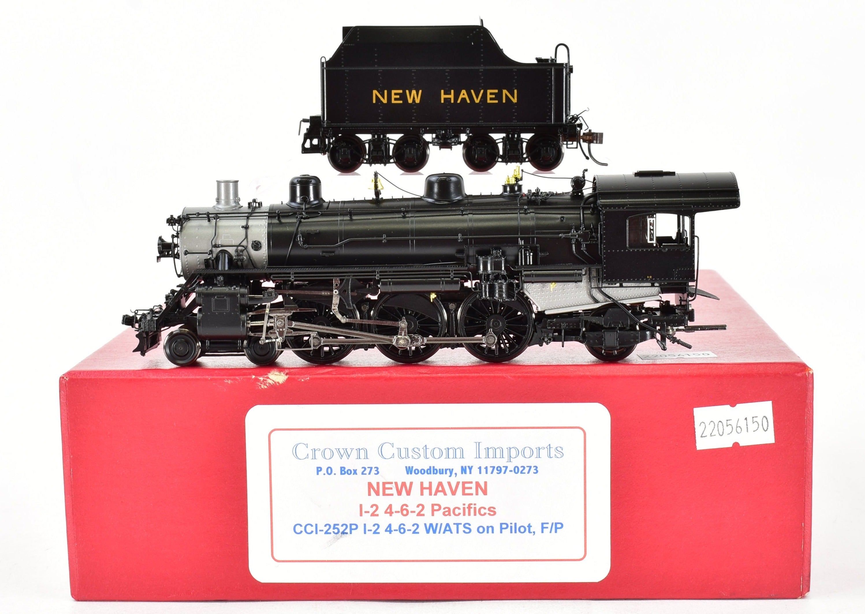 HO Scale Brass Crown Custom Imports New Haven I-2 4-6-2 Pacific Locomotive Model with ATS on Pilot and Factory Painting, Custom Imported for Enthusiasts