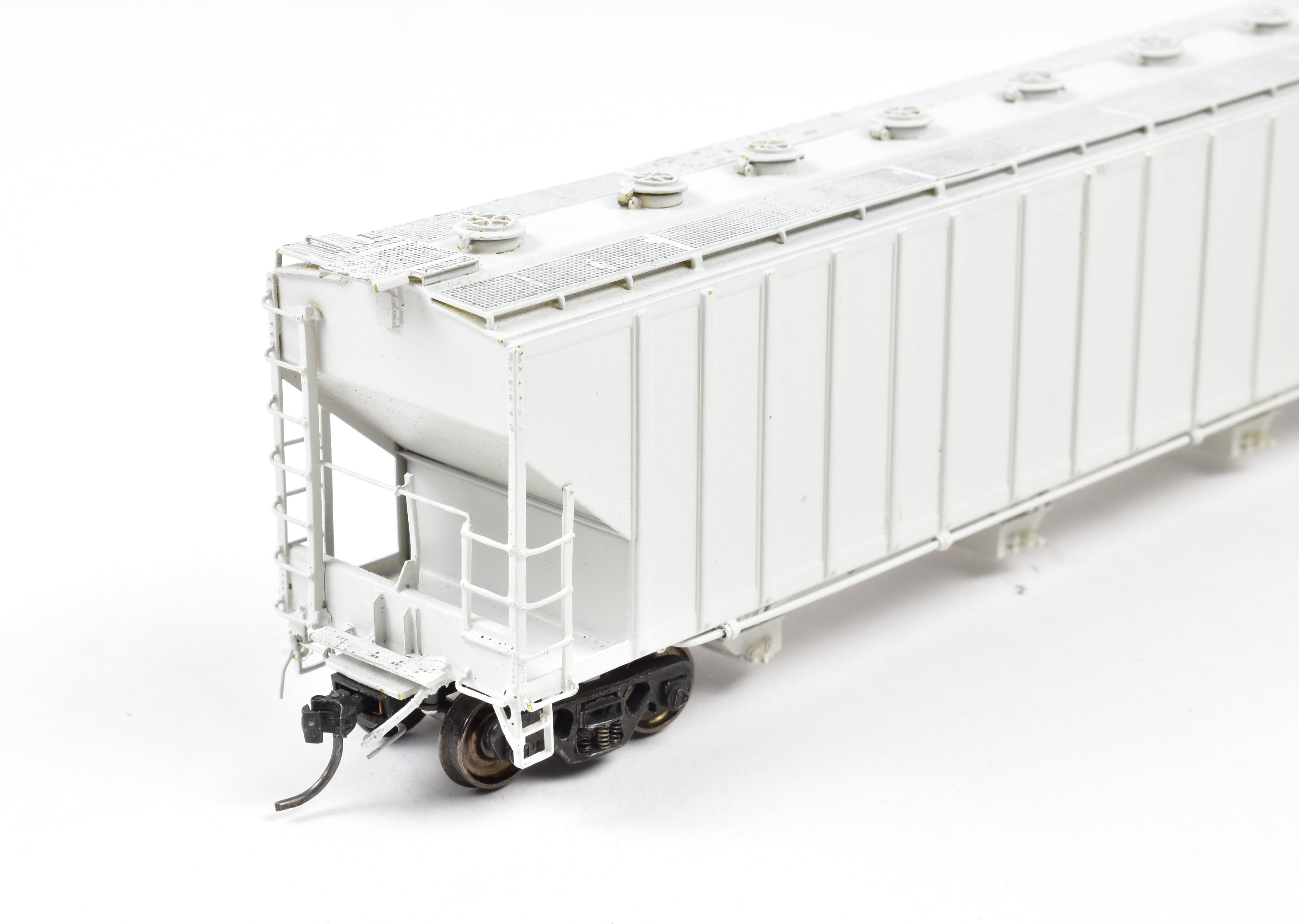 HO Scale Brass Pullman Covered Hopper Model by OMI - Overland Models, Inc. with 5820 Cubic Ft. and Partial Paint Finish for Various Roads