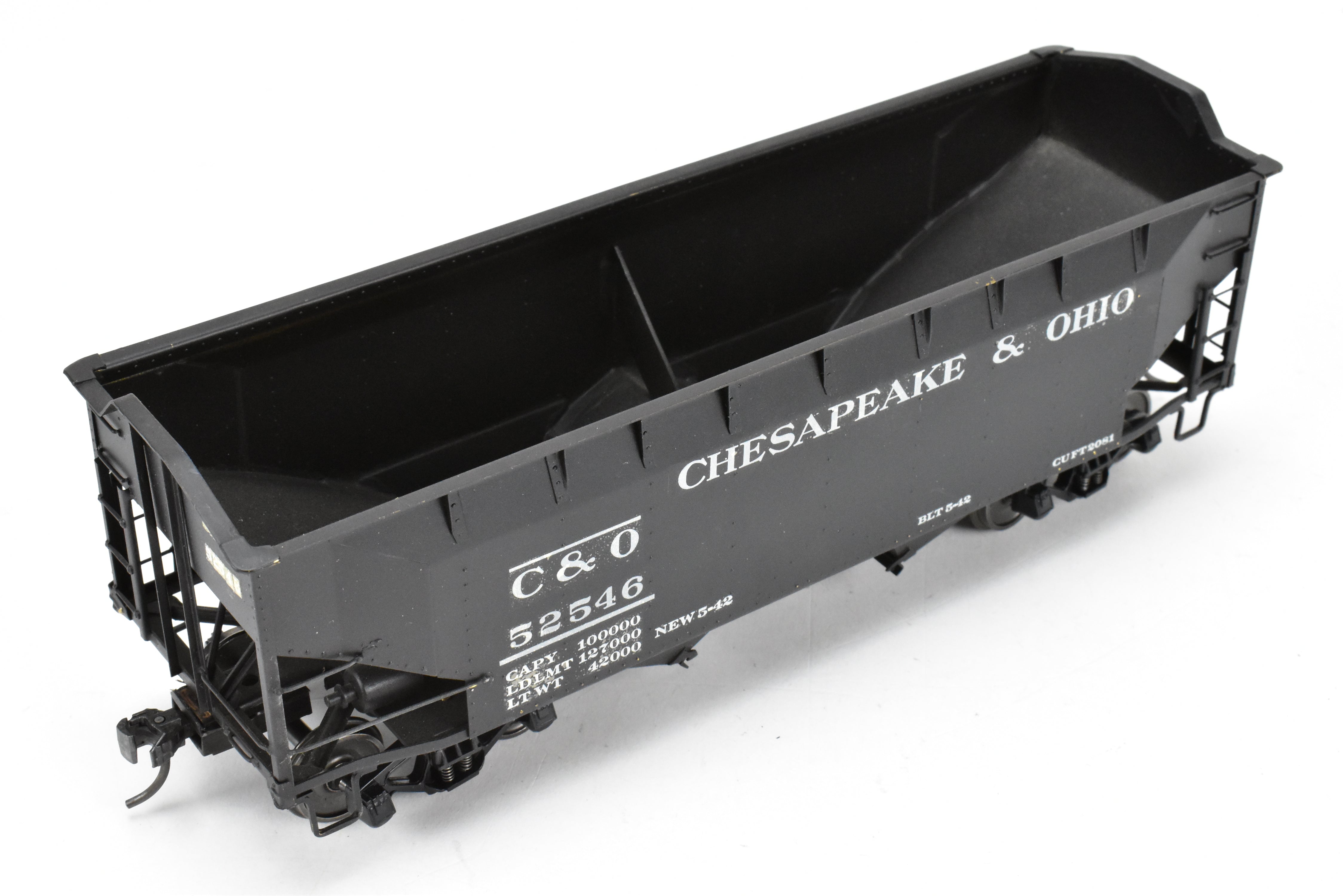 O Scale US Hobbies Brass C&O Offset Side Twin Hopper w/Peaked Ends, CP No. 52546