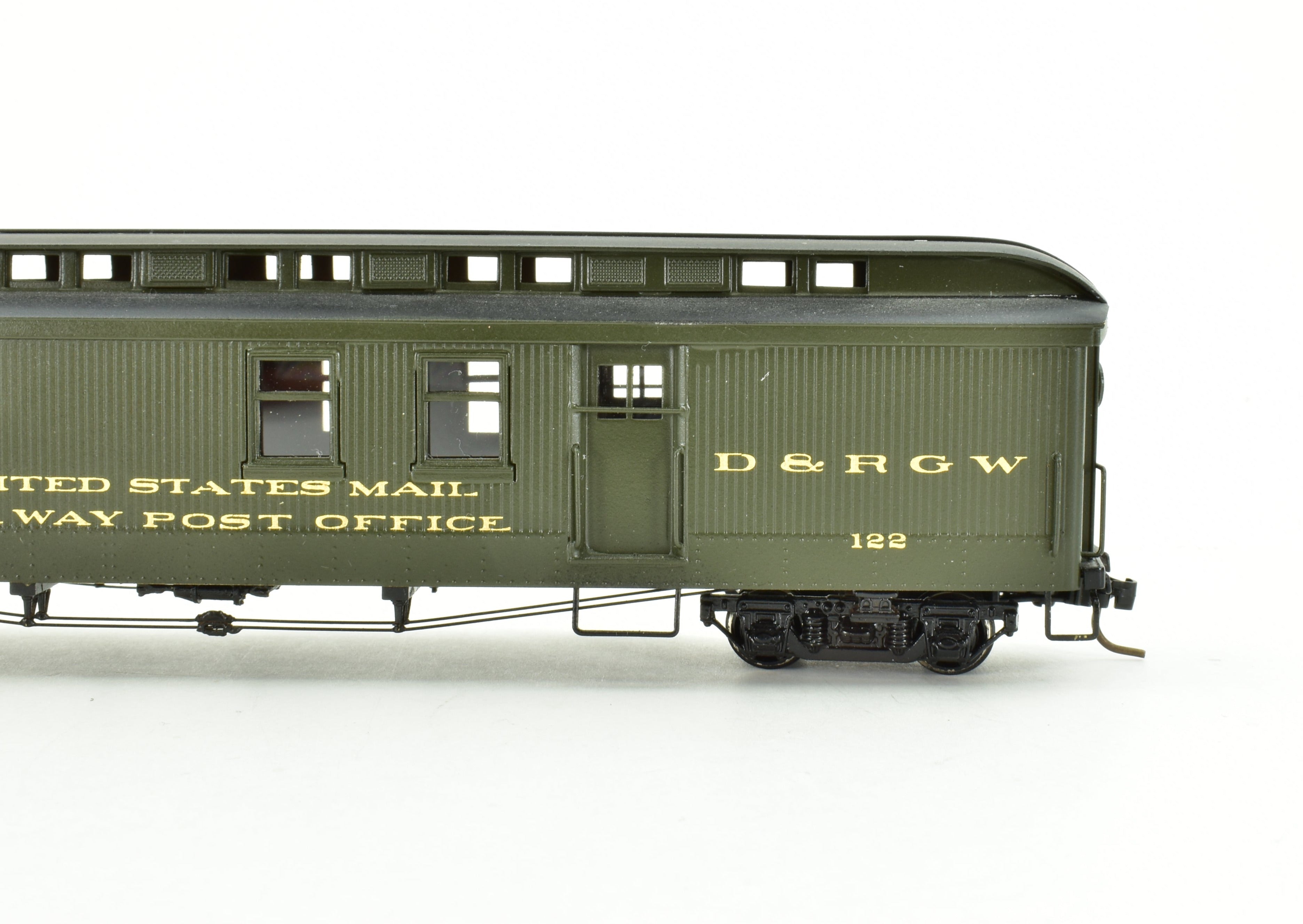 HOn3 Scale Custom-Painted Brass D&RGW - Denver & Rio Grande Western RPO Car by NJ Custom Brass, No Original Box